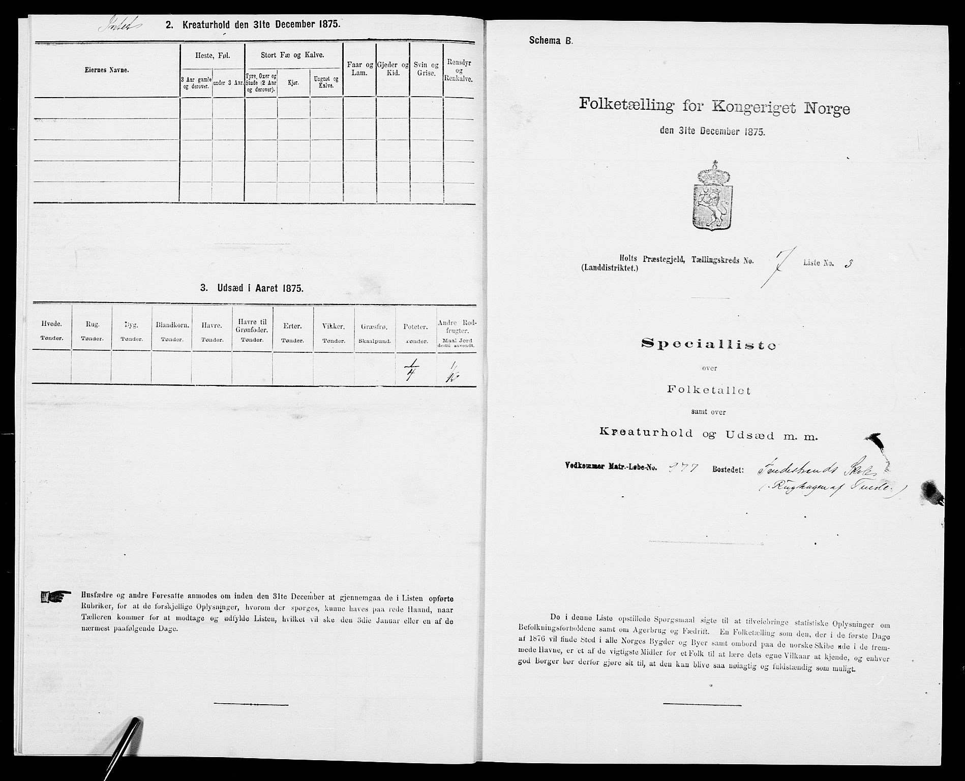 SAK, 1875 census for 0914L Holt/Holt, 1875, p. 774