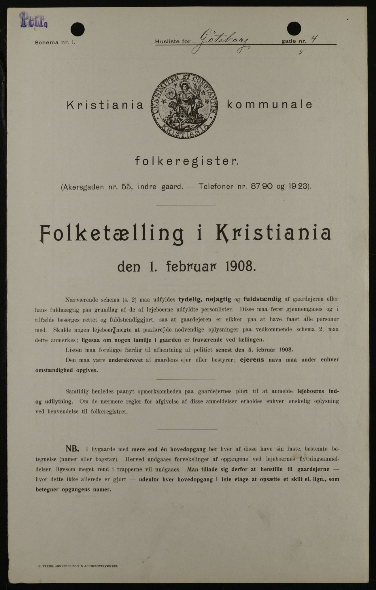 OBA, Municipal Census 1908 for Kristiania, 1908, p. 29560