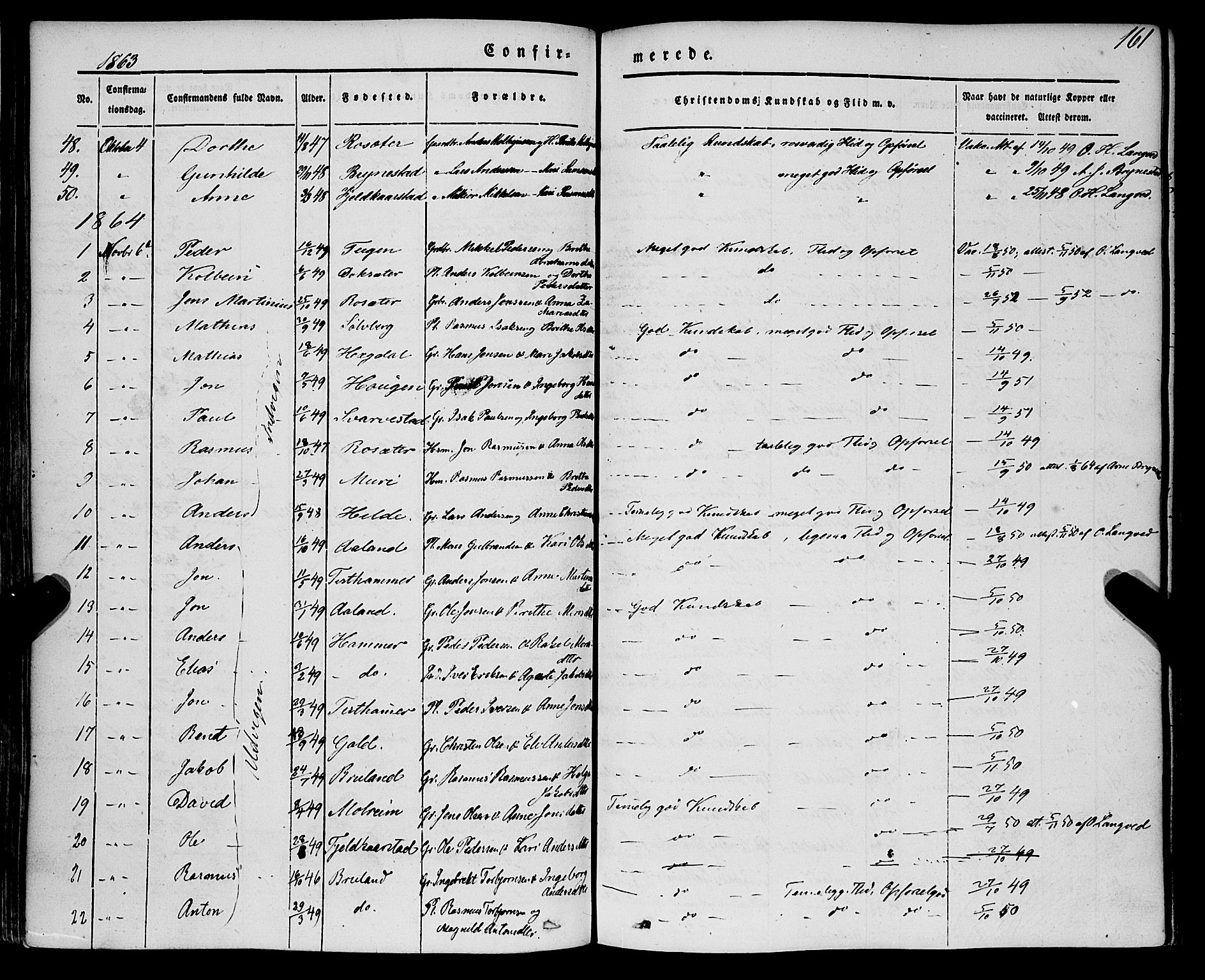 Innvik sokneprestembete, SAB/A-80501: Parish register (official) no. A 5, 1847-1865, p. 161