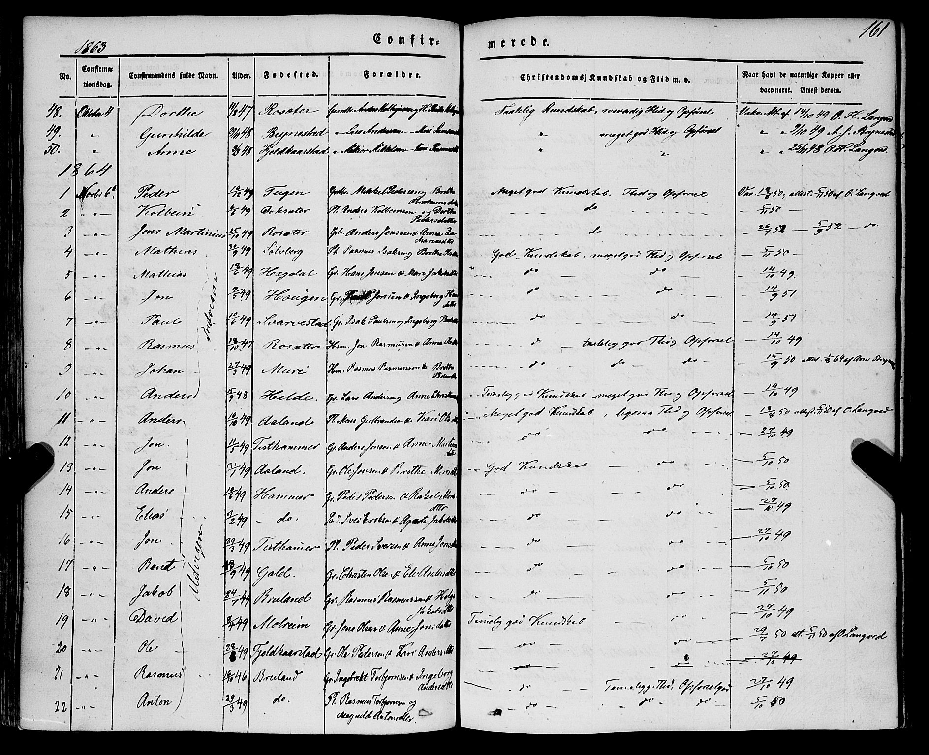 Innvik sokneprestembete, AV/SAB-A-80501: Parish register (official) no. A 5, 1847-1865, p. 161