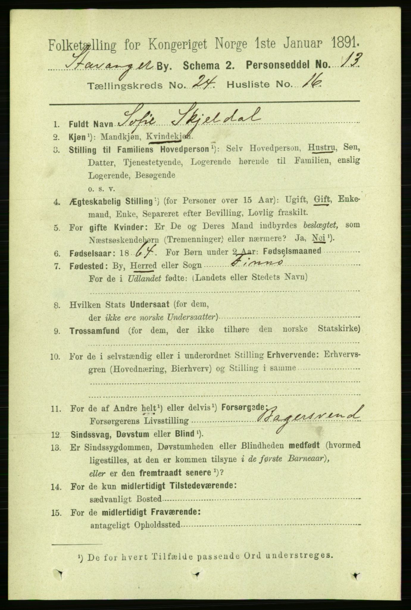 RA, 1891 census for 1103 Stavanger, 1891, p. 26490