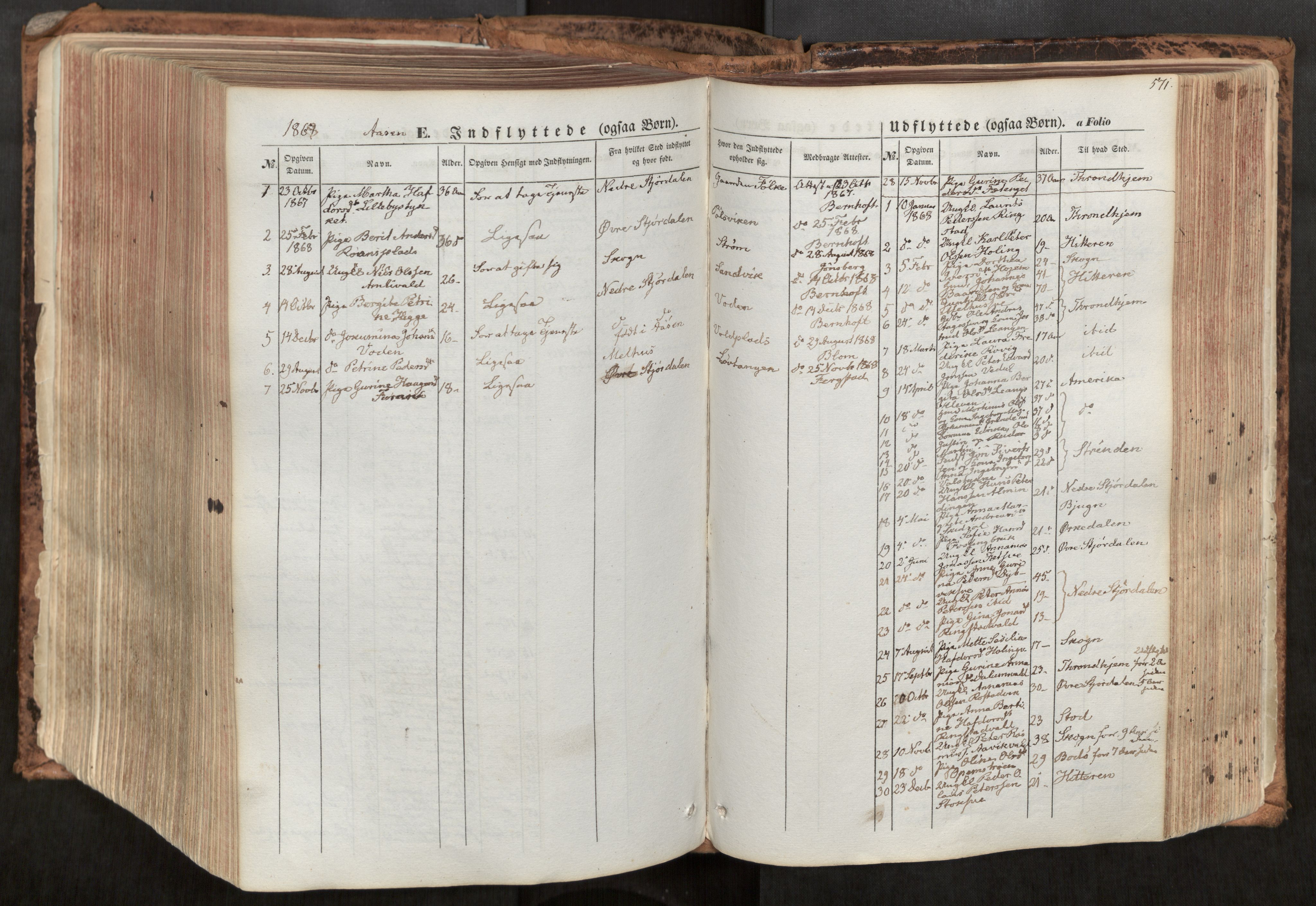 Ministerialprotokoller, klokkerbøker og fødselsregistre - Nord-Trøndelag, SAT/A-1458/713/L0116: Parish register (official) no. 713A07, 1850-1877, p. 571