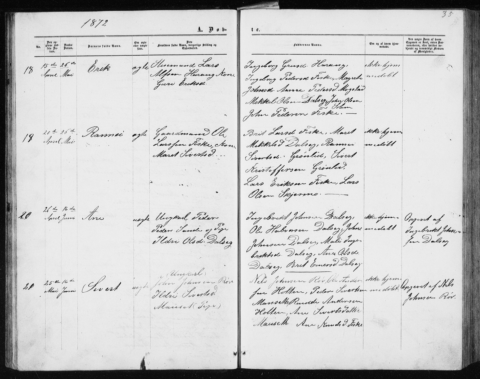 Ministerialprotokoller, klokkerbøker og fødselsregistre - Møre og Romsdal, AV/SAT-A-1454/597/L1064: Parish register (copy) no. 597C01, 1866-1898, p. 35