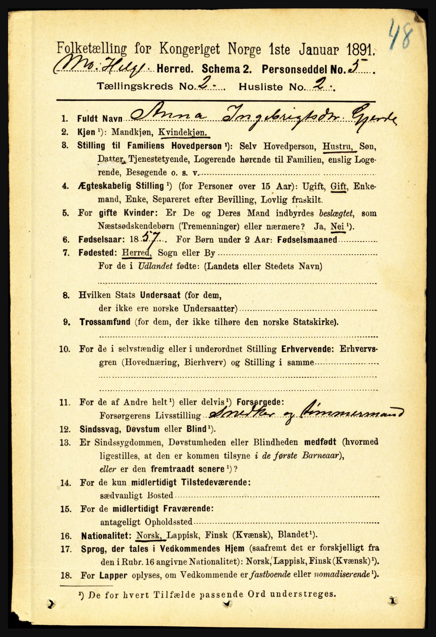 RA, 1891 census for 1833 Mo, 1891, p. 542