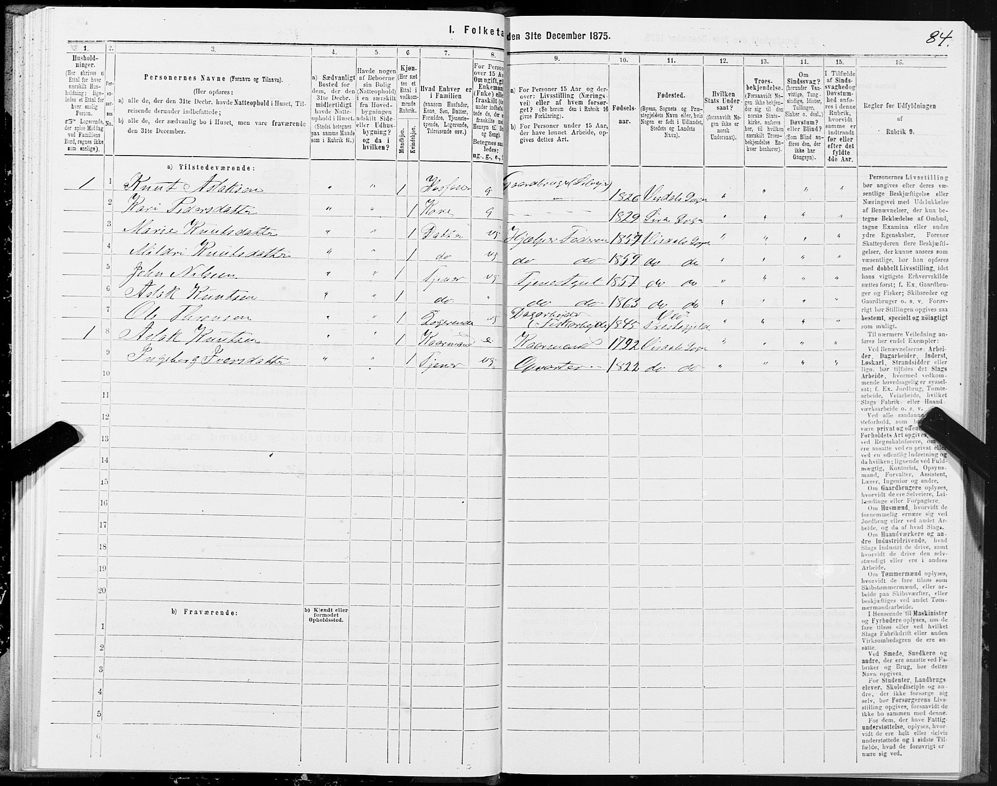 SAT, 1875 census for 1543P Nesset, 1875, p. 4084