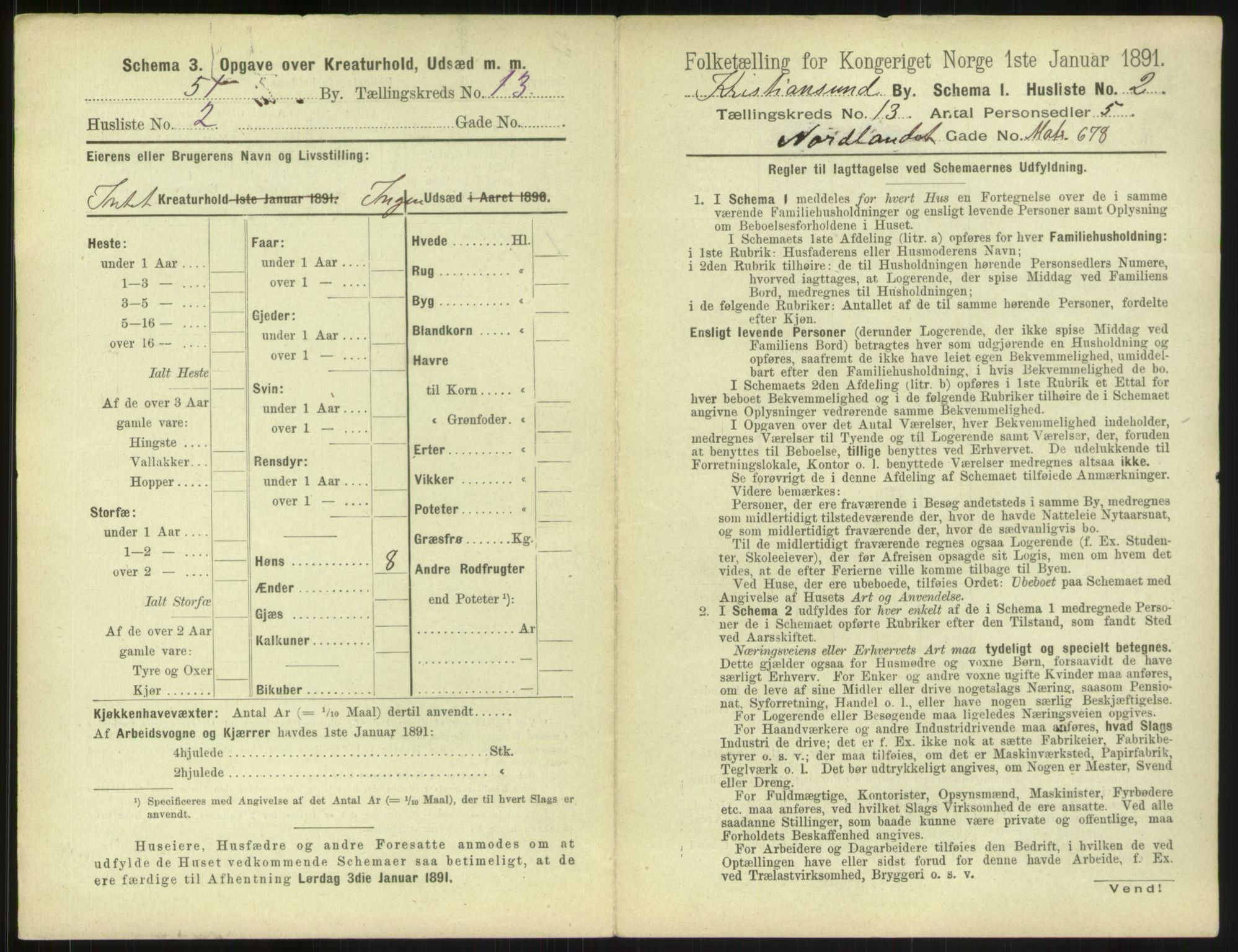 RA, 1891 census for 1503 Kristiansund, 1891, p. 1394