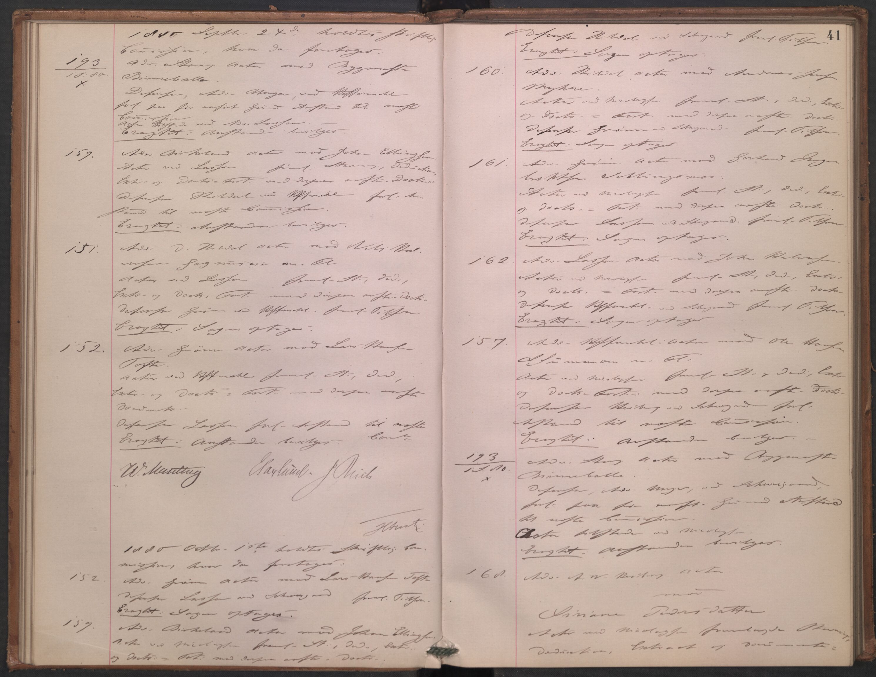 Høyesterett, AV/RA-S-1002/E/Ef/L0014: Protokoll over saker som gikk til skriftlig behandling, 1879-1884, p. 40b-41a