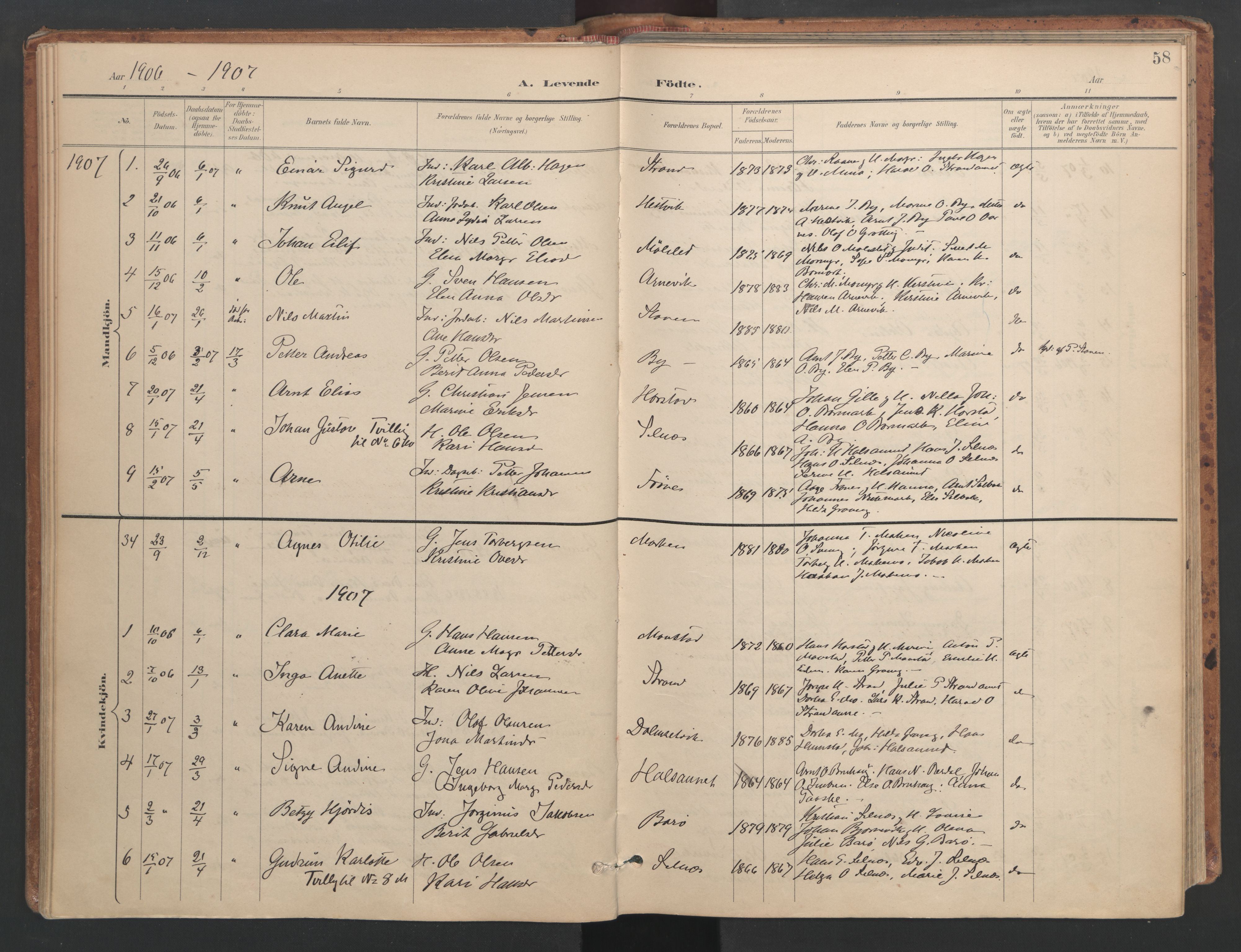Ministerialprotokoller, klokkerbøker og fødselsregistre - Sør-Trøndelag, SAT/A-1456/655/L0681: Parish register (official) no. 655A10, 1895-1907, p. 58