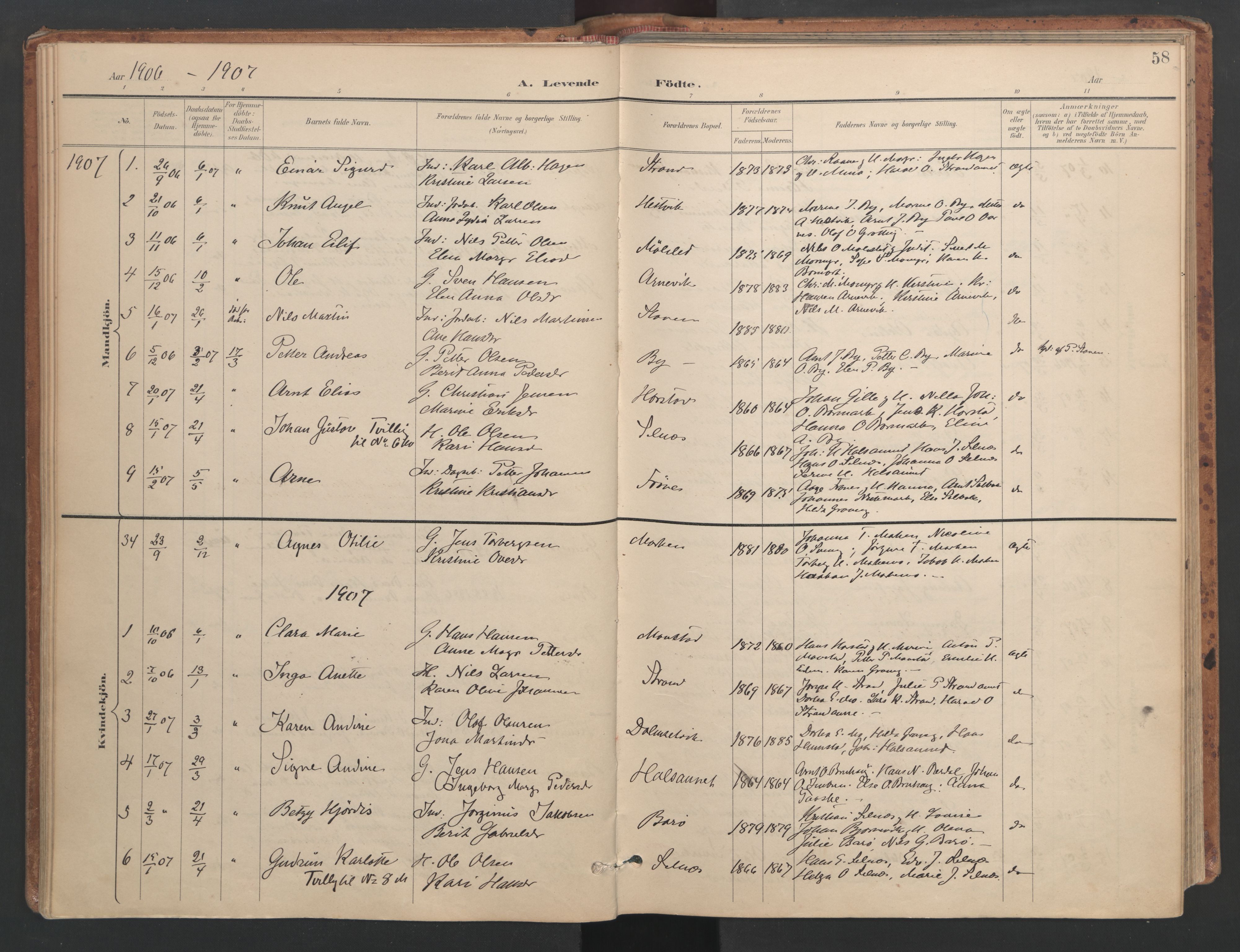 Ministerialprotokoller, klokkerbøker og fødselsregistre - Sør-Trøndelag, AV/SAT-A-1456/655/L0681: Parish register (official) no. 655A10, 1895-1907, p. 58