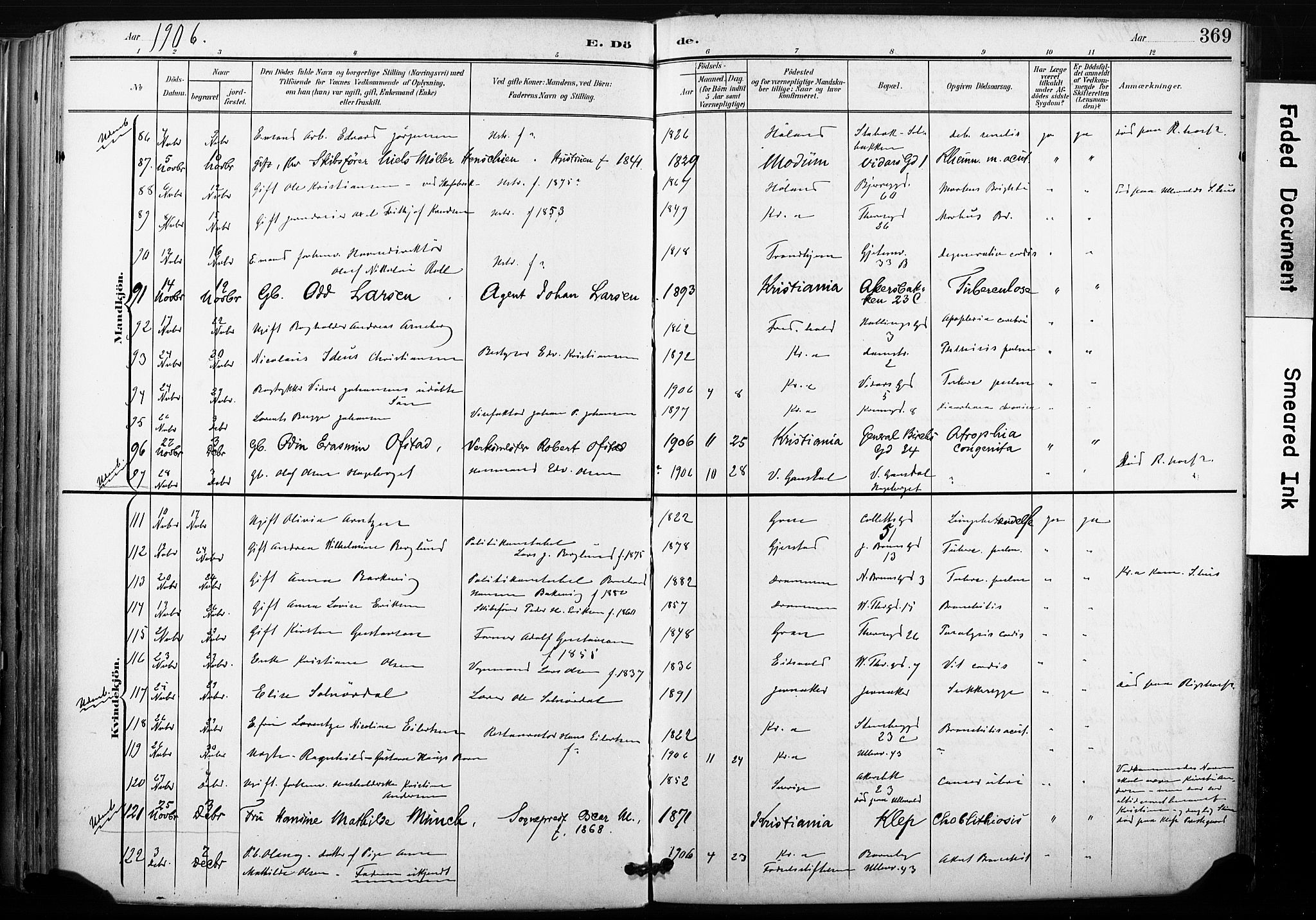 Gamle Aker prestekontor Kirkebøker, AV/SAO-A-10617a/F/L0013: Parish register (official) no. 13, 1901-1908, p. 369