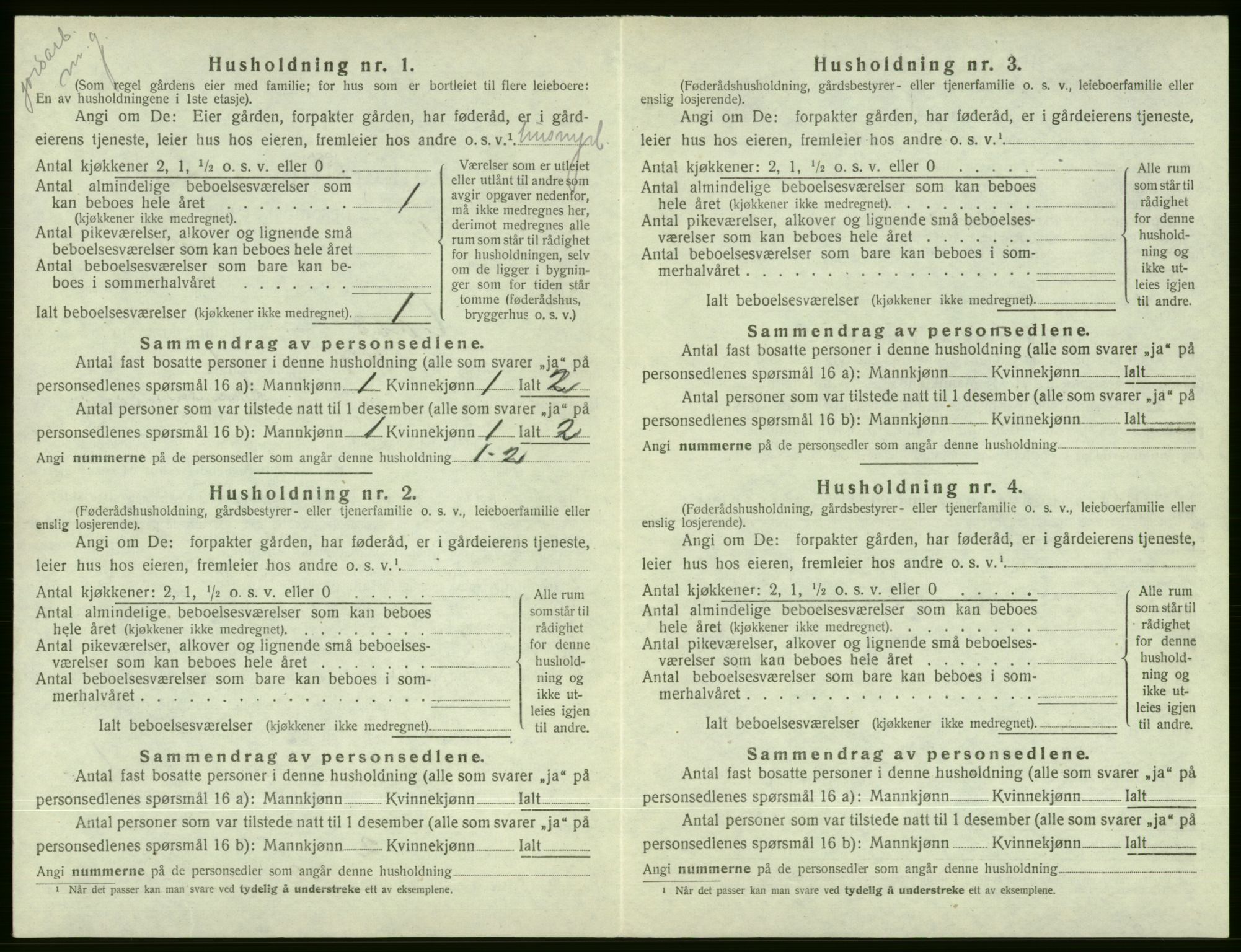 SAB, 1920 census for Voss, 1920, p. 936