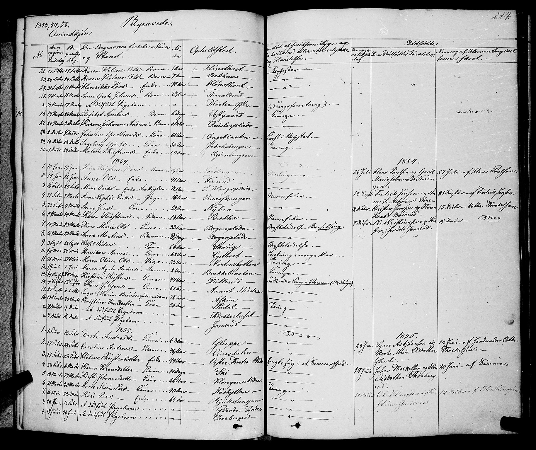 Skiptvet prestekontor Kirkebøker, SAO/A-20009/F/Fa/L0006: Parish register (official) no. 6, 1839-1860, p. 224