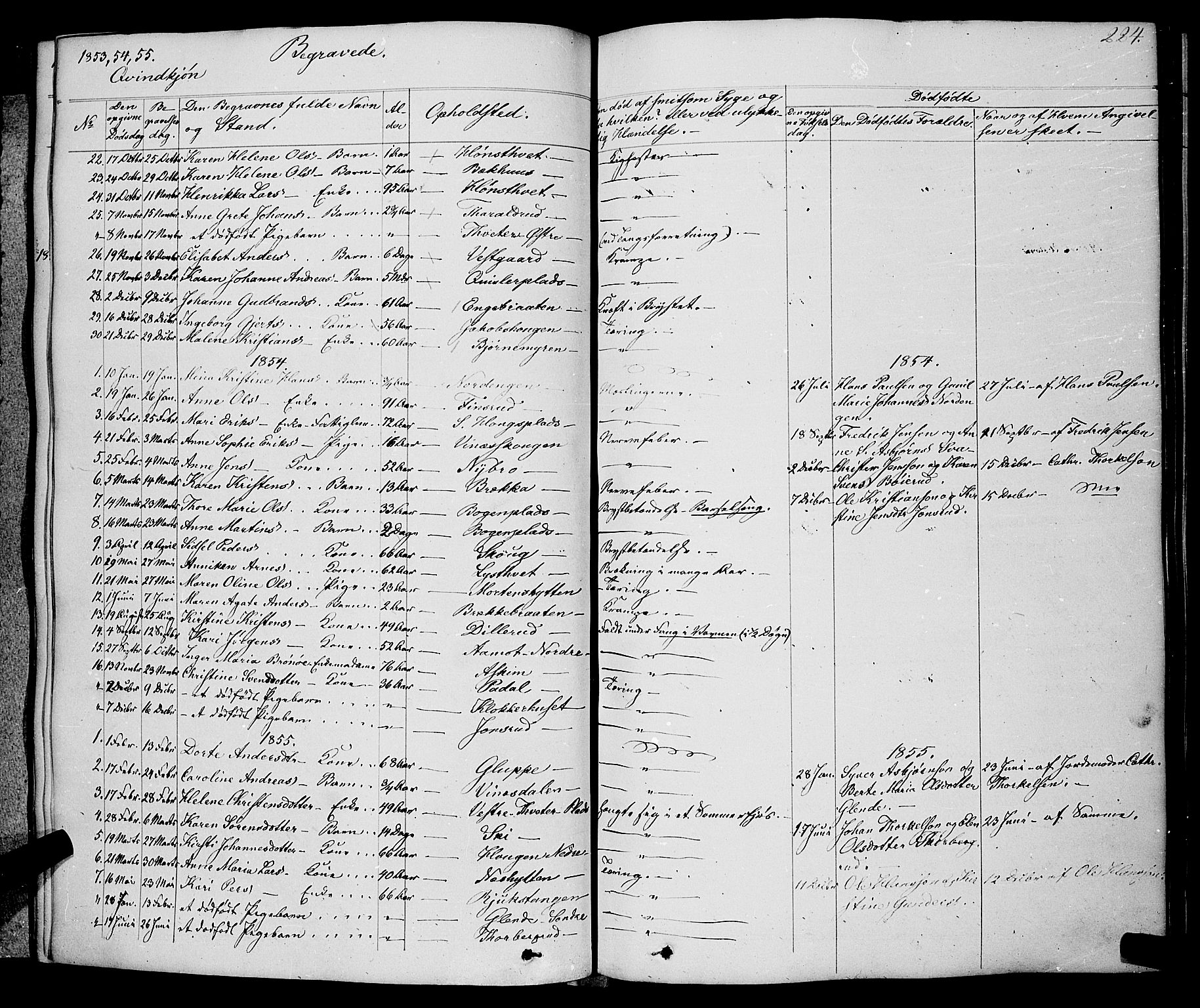 Skiptvet prestekontor Kirkebøker, AV/SAO-A-20009/F/Fa/L0006: Parish register (official) no. 6, 1839-1860, p. 224