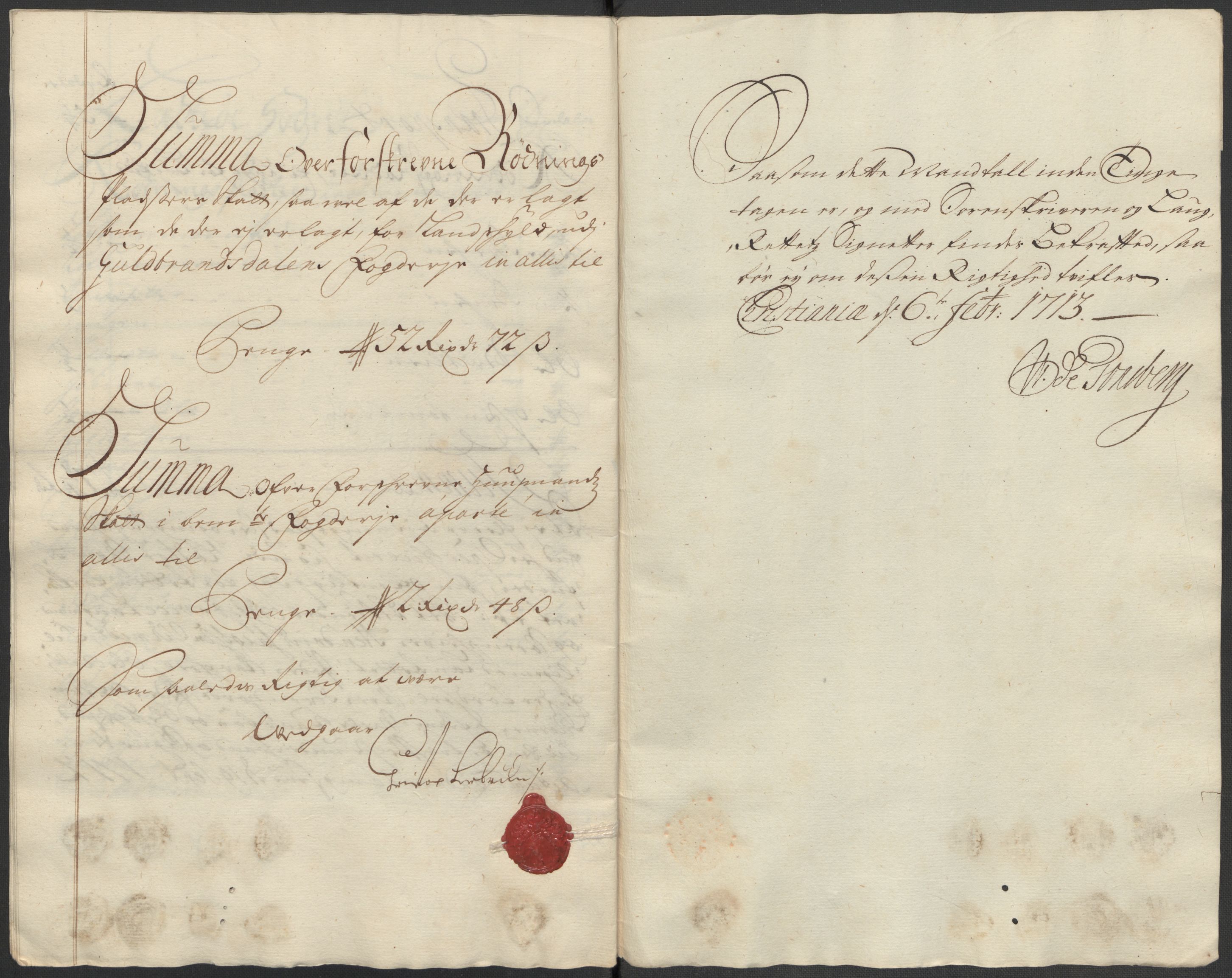 Rentekammeret inntil 1814, Reviderte regnskaper, Fogderegnskap, AV/RA-EA-4092/R17/L1181: Fogderegnskap Gudbrandsdal, 1712, p. 57