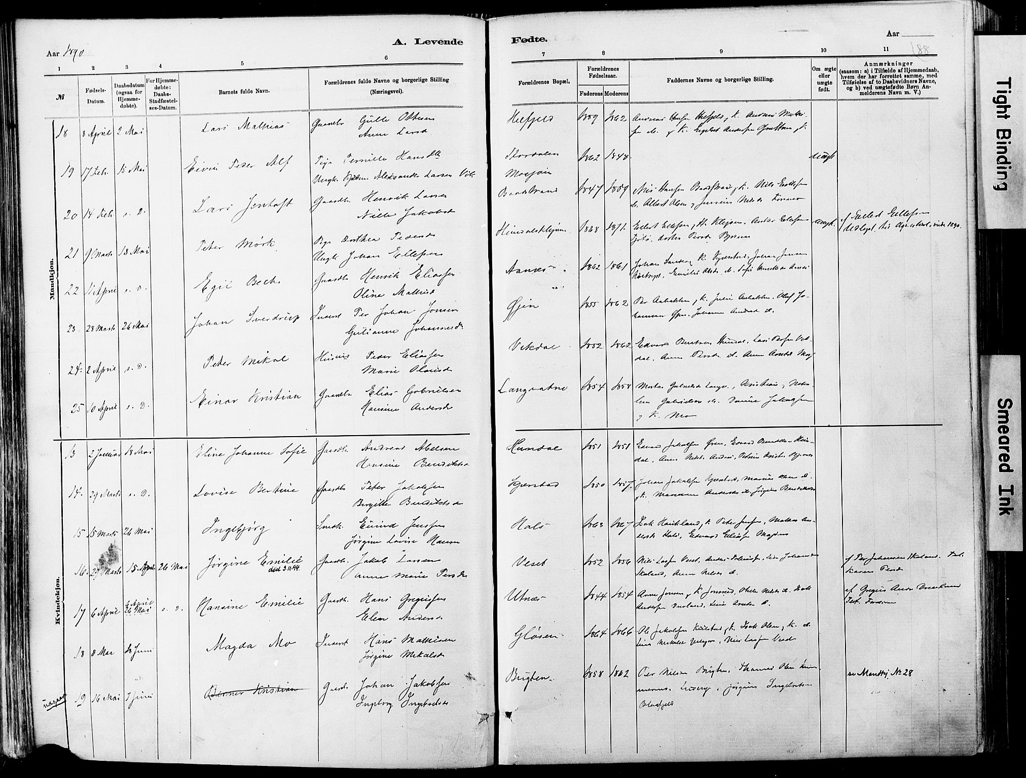 Ministerialprotokoller, klokkerbøker og fødselsregistre - Nordland, AV/SAT-A-1459/820/L0295: Parish register (official) no. 820A16, 1880-1896, p. 88