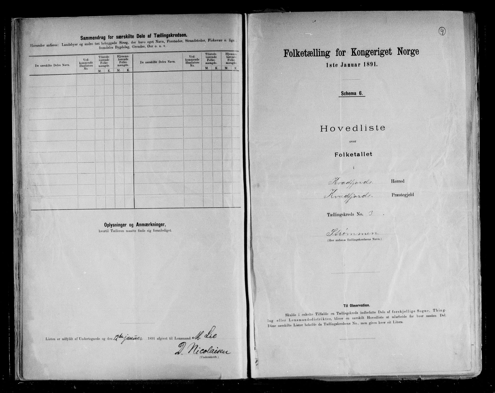 RA, 1891 census for 1911 Kvæfjord, 1891, p. 9