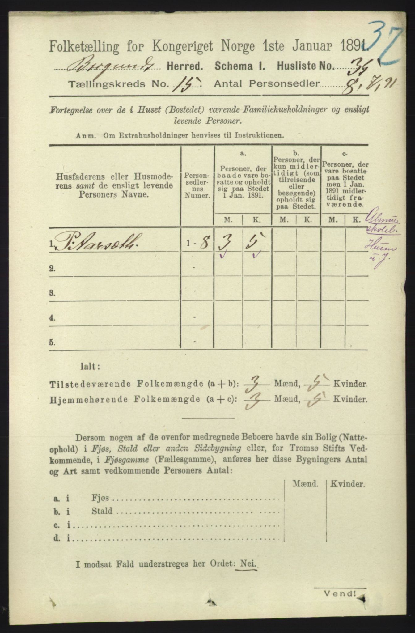 RA, 1891 census for 1531 Borgund, 1891, p. 4475