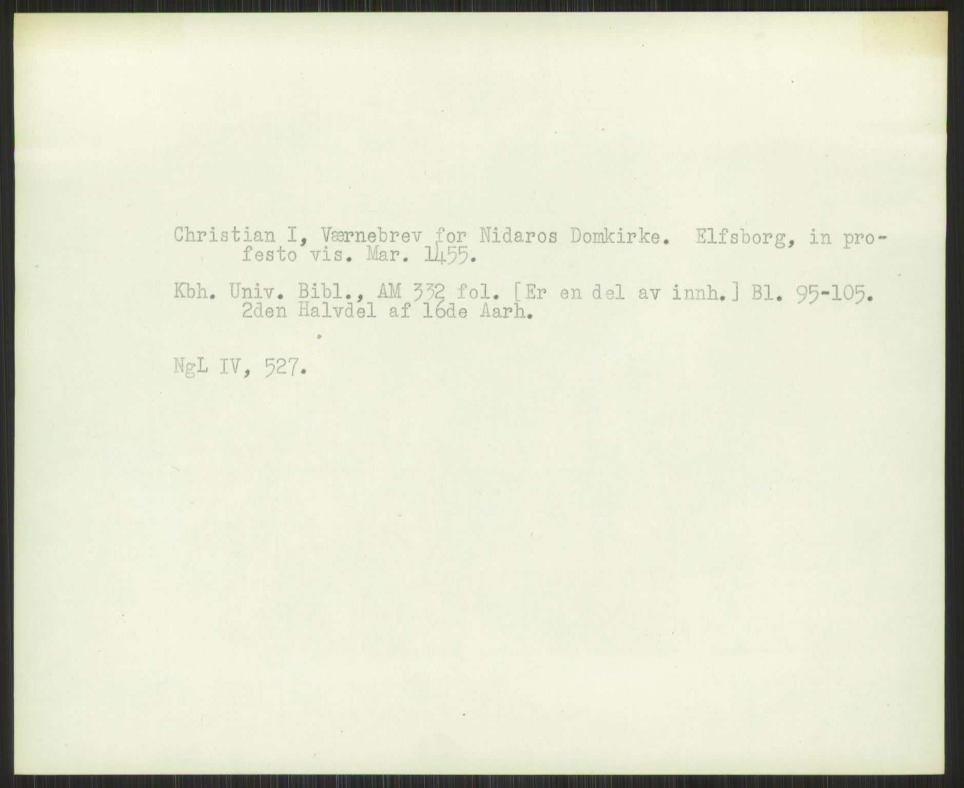 Norsk Historisk Kjeldeskrift-Institutt (NHKI), AV/RA-S-6117/G/Gc/L0030: Tematisk register til Gustav Storms håndskriftbeskrivelser i NgL bd. IV, 1381-1480, p. 565