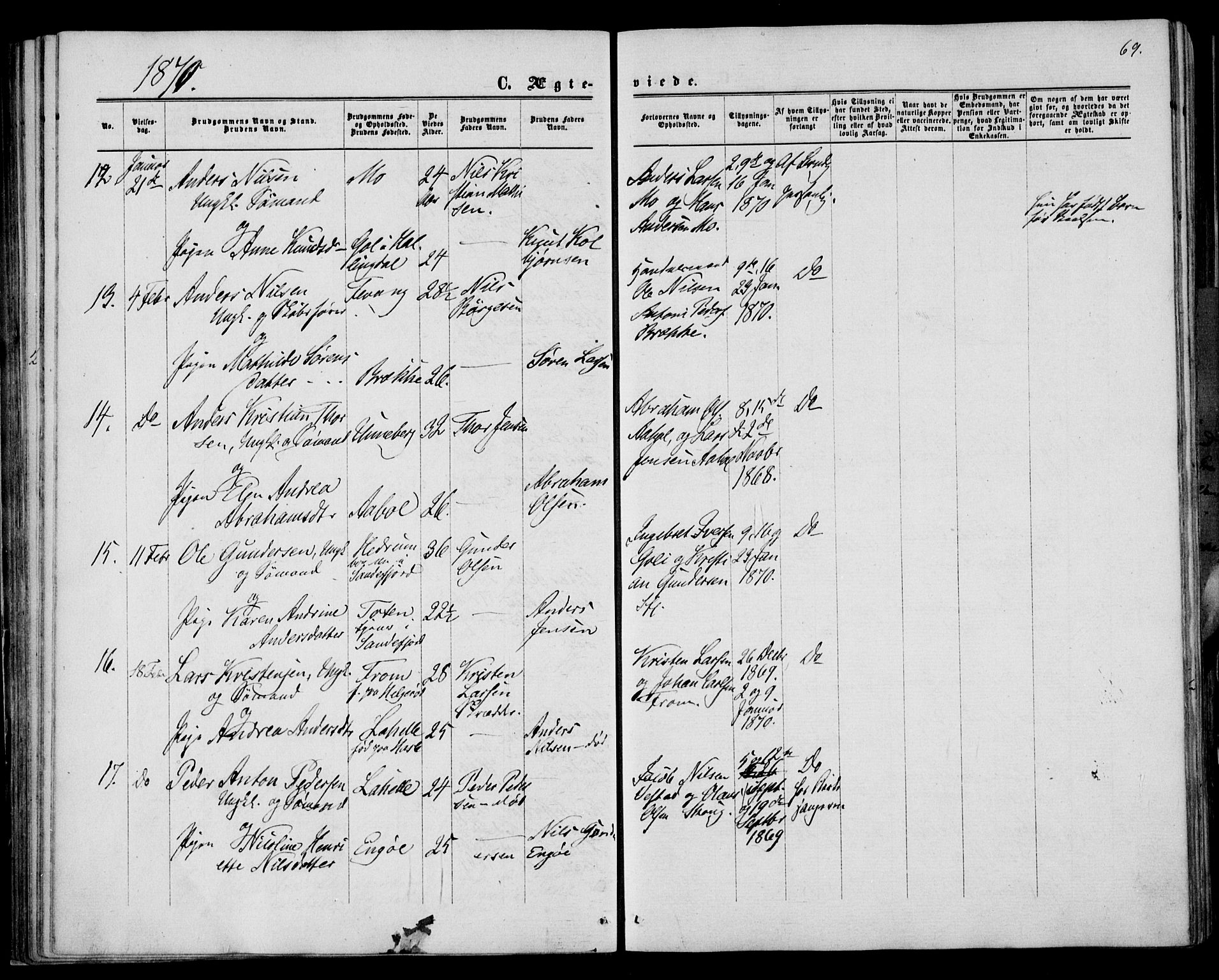 Sandar kirkebøker, AV/SAKO-A-243/F/Fa/L0009: Parish register (official) no. 9, 1862-1871, p. 69