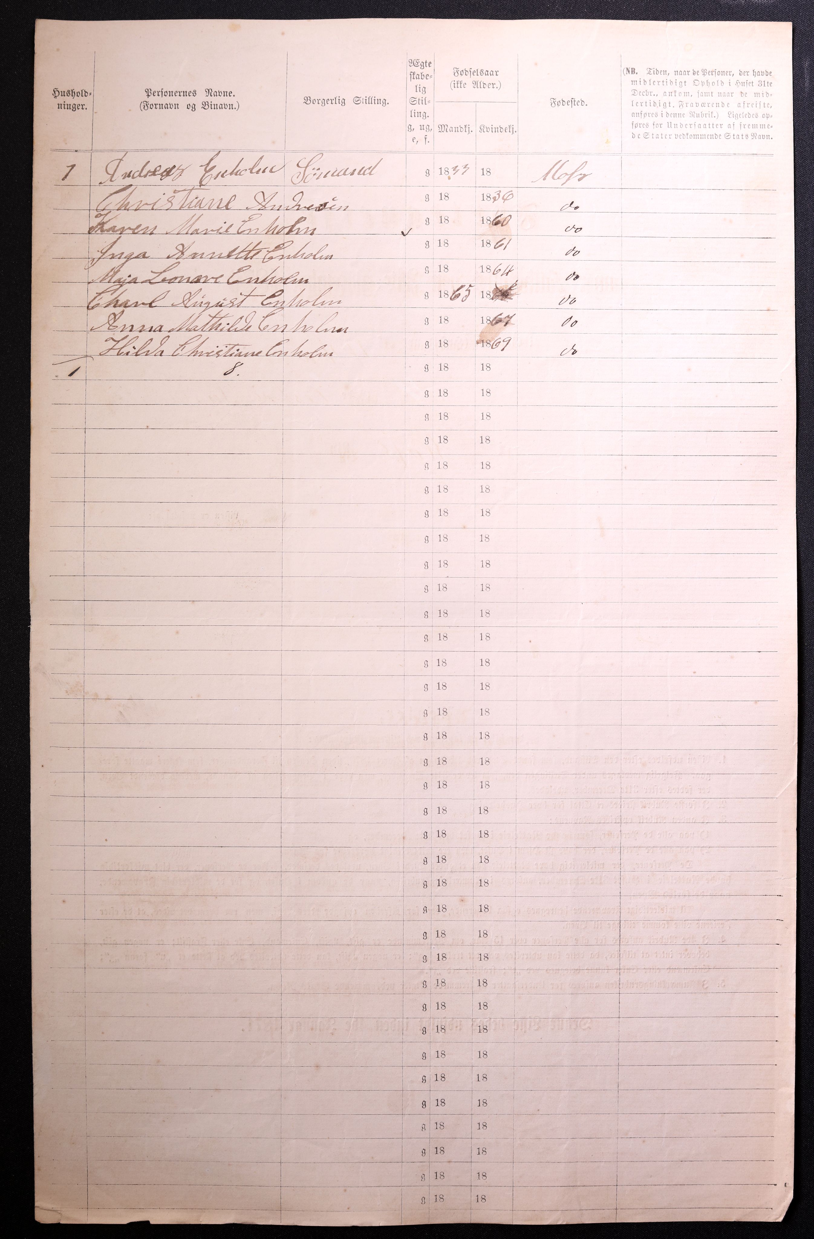 RA, 1870 census for 0104 Moss, 1870, p. 690