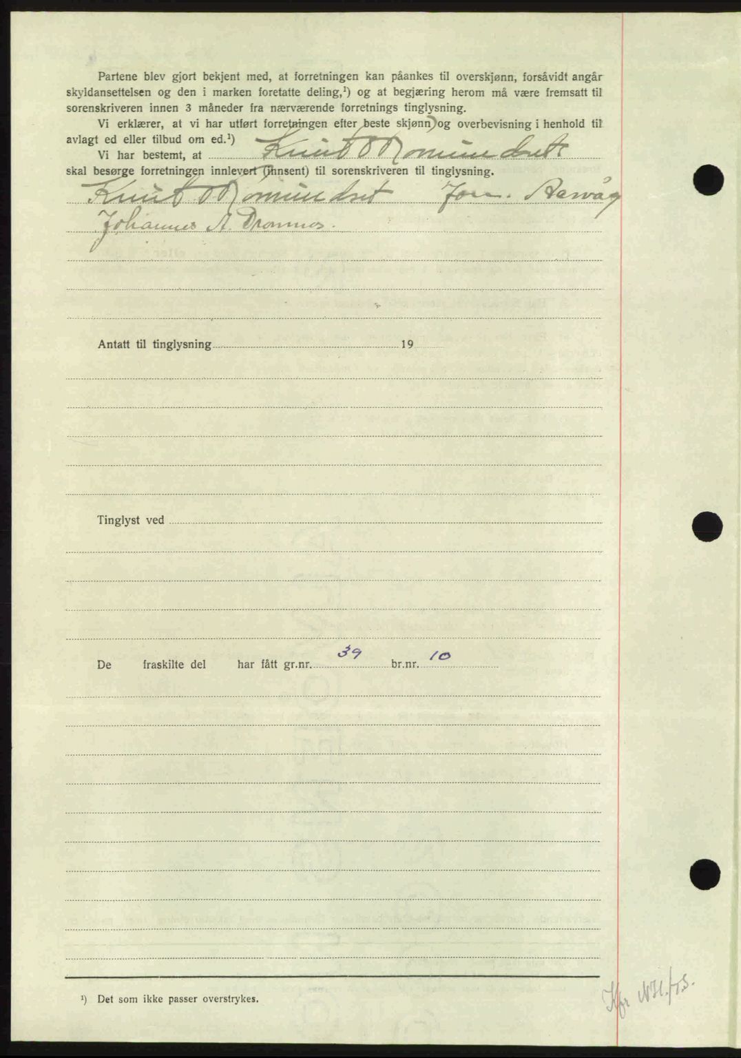 Nordmøre sorenskriveri, AV/SAT-A-4132/1/2/2Ca: Mortgage book no. A106, 1947-1947, Diary no: : 2498/1947