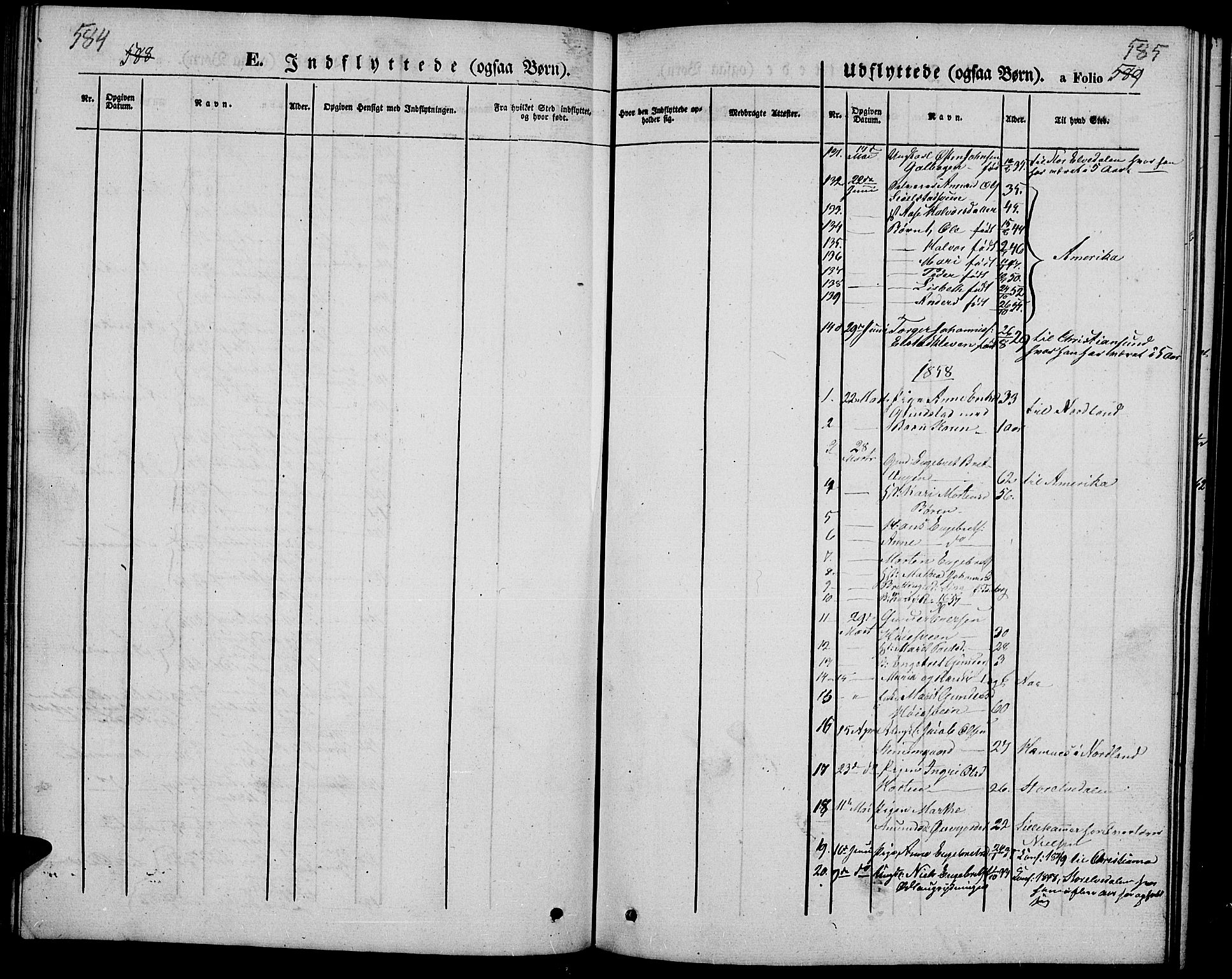 Ringebu prestekontor, SAH/PREST-082/H/Ha/Hab/L0003: Parish register (copy) no. 3, 1854-1866, p. 584-585