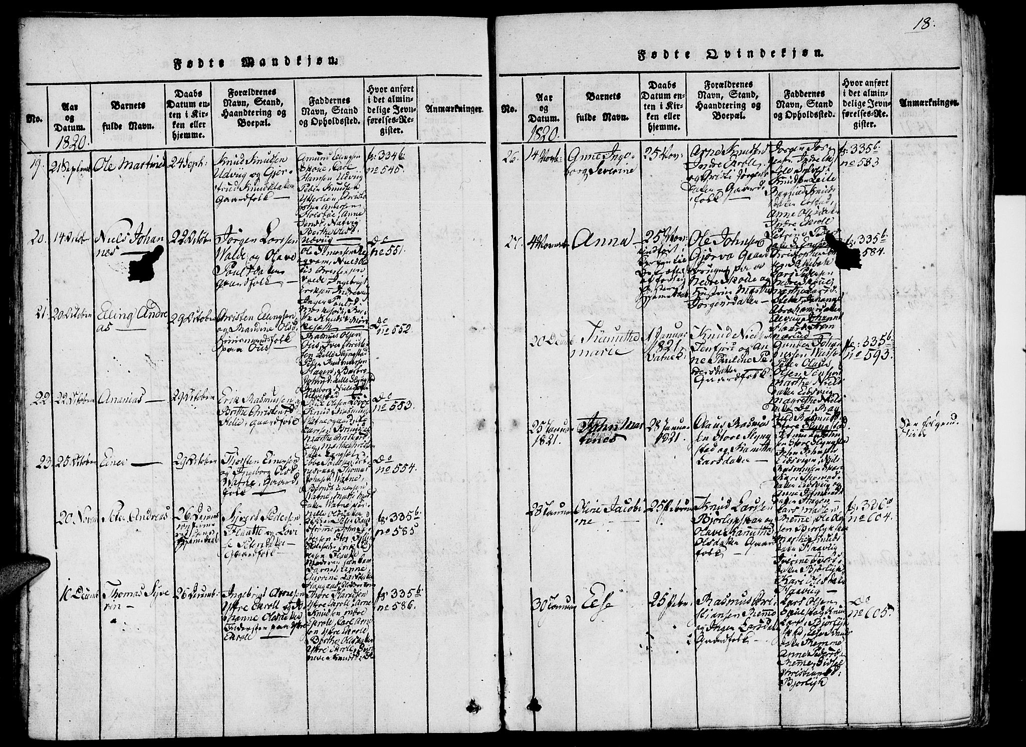 Ministerialprotokoller, klokkerbøker og fødselsregistre - Møre og Romsdal, AV/SAT-A-1454/524/L0351: Parish register (official) no. 524A03, 1816-1838, p. 18