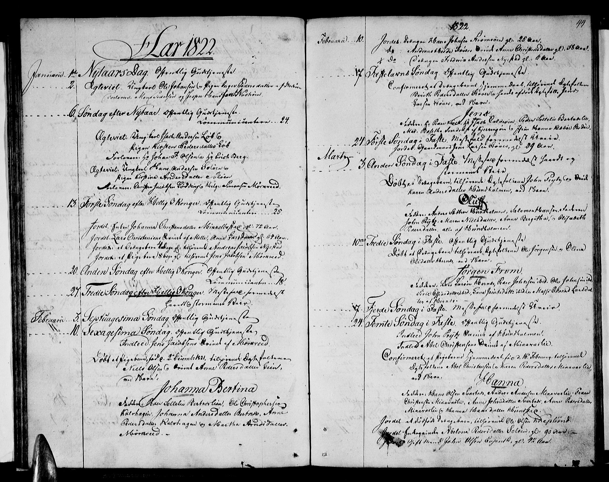Ministerialprotokoller, klokkerbøker og fødselsregistre - Nordland, SAT/A-1459/801/L0005: Parish register (official) no. 801A05, 1818-1834, p. 44