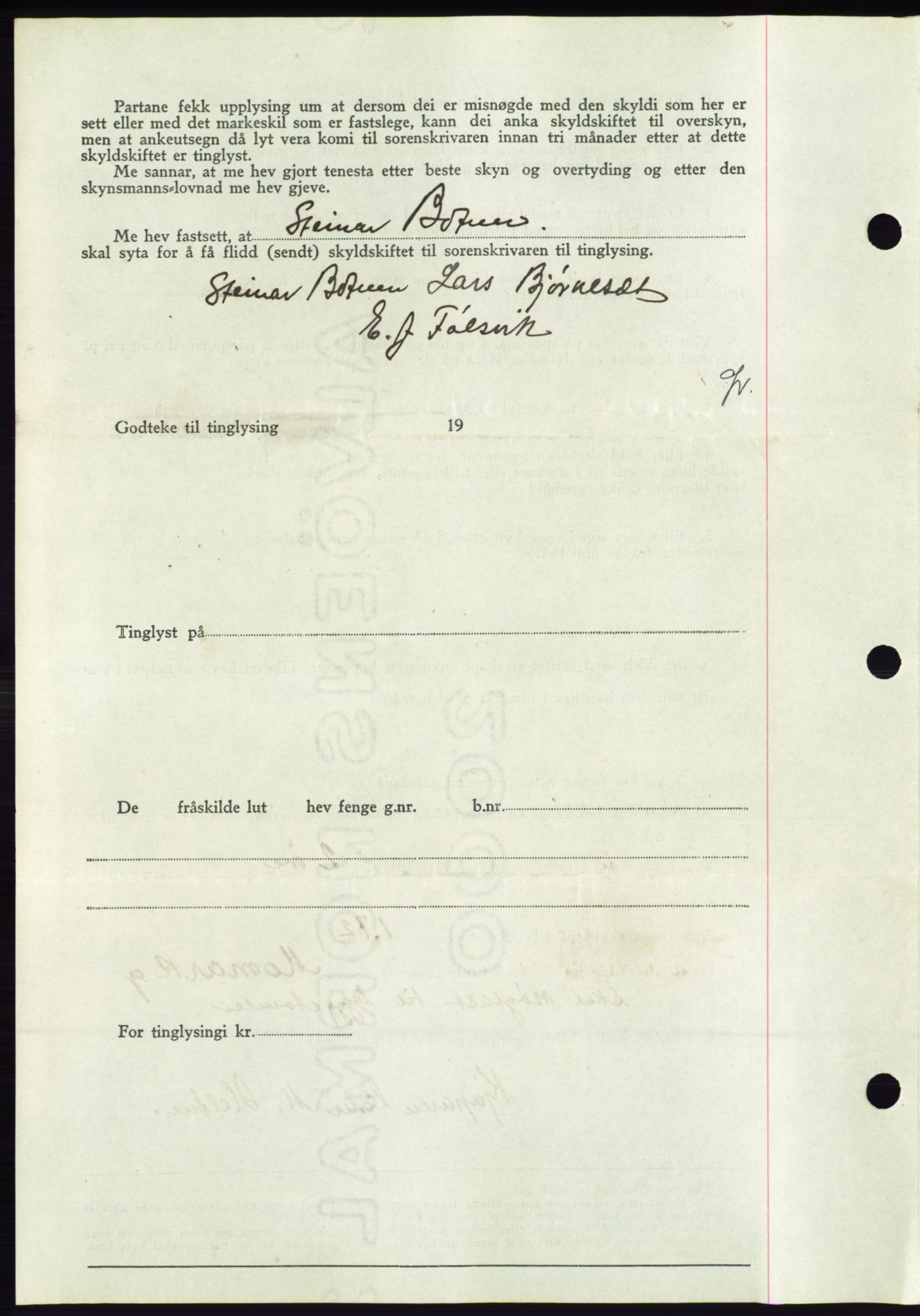 Søre Sunnmøre sorenskriveri, AV/SAT-A-4122/1/2/2C/L0068: Mortgage book no. 62, 1939-1939, Diary no: : 1389/1939