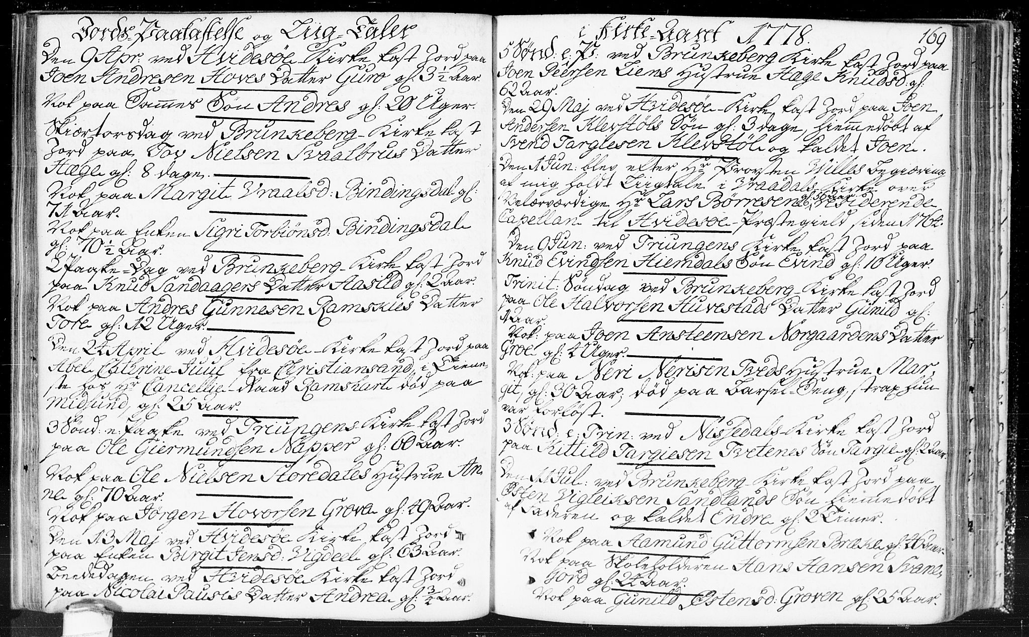 Kviteseid kirkebøker, SAKO/A-276/F/Fa/L0002: Parish register (official) no. I 2, 1773-1786, p. 169