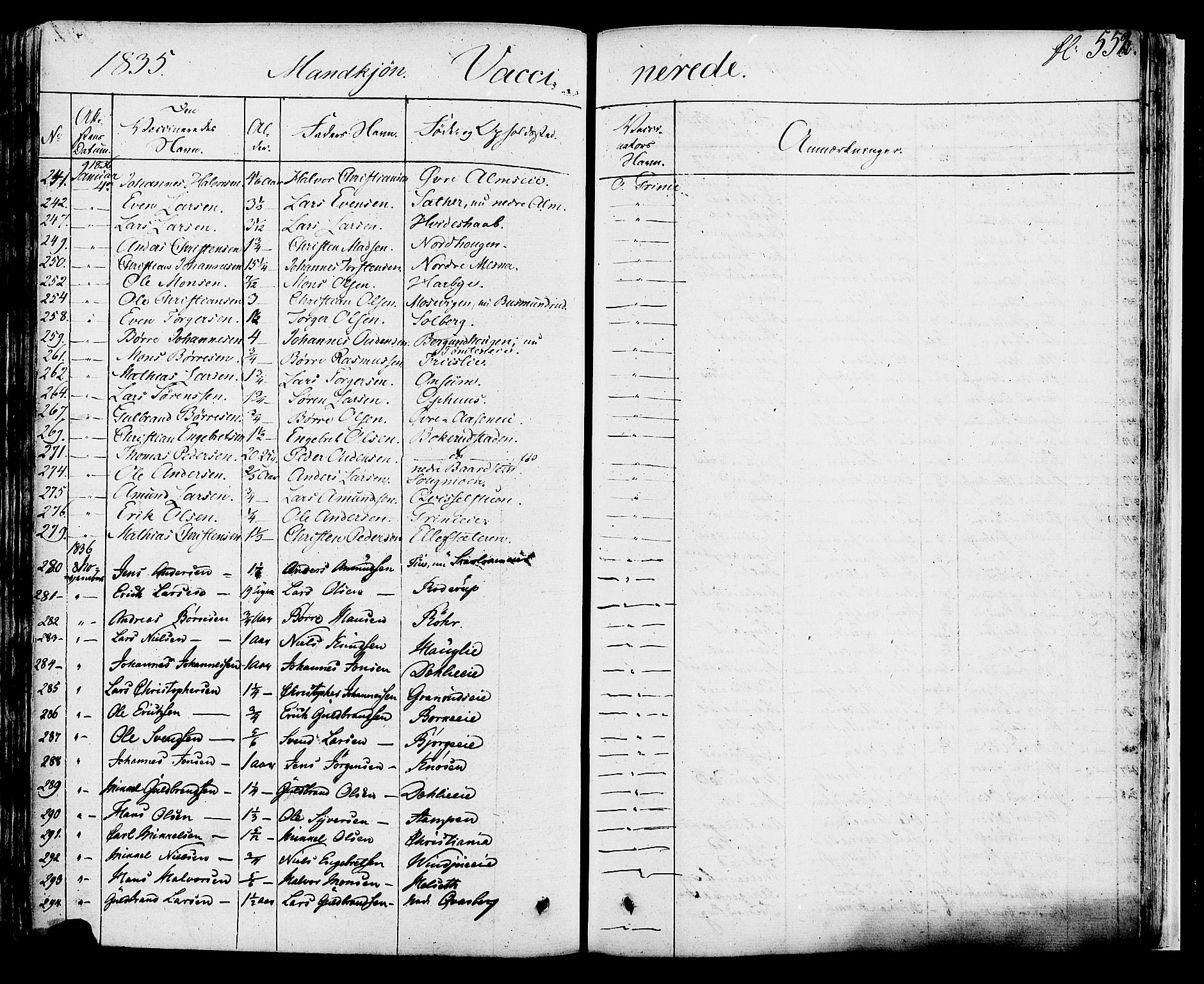 Ringsaker prestekontor, SAH/PREST-014/K/Ka/L0007: Parish register (official) no. 7B, 1826-1837, p. 552