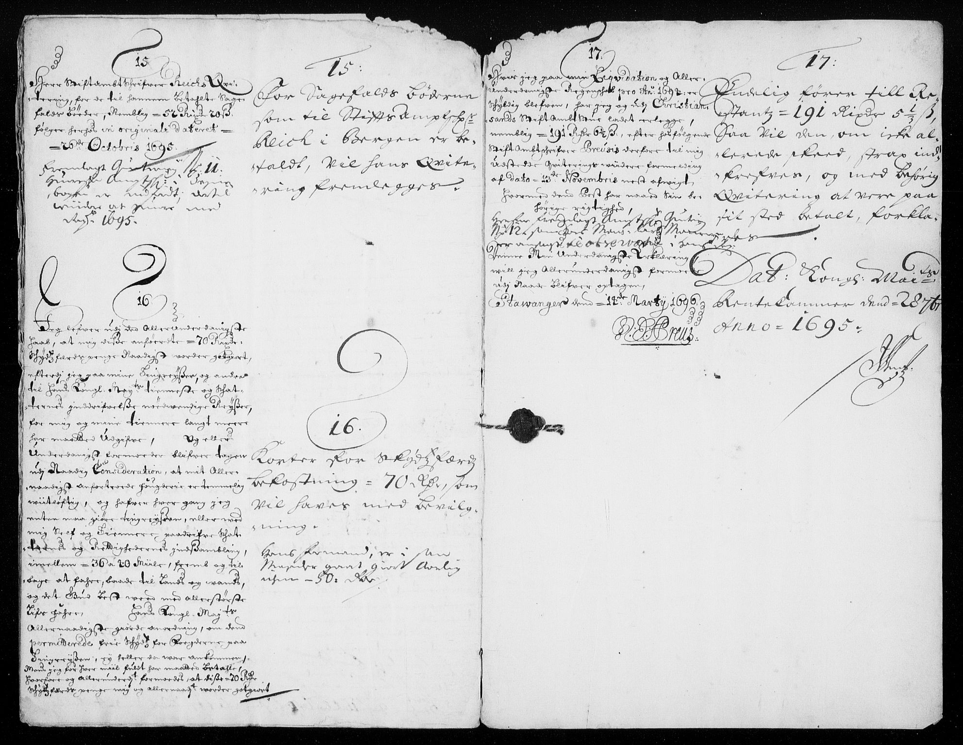 Rentekammeret inntil 1814, Reviderte regnskaper, Fogderegnskap, RA/EA-4092/R46/L2728: Fogderegnskap Jæren og Dalane, 1694-1696, p. 173