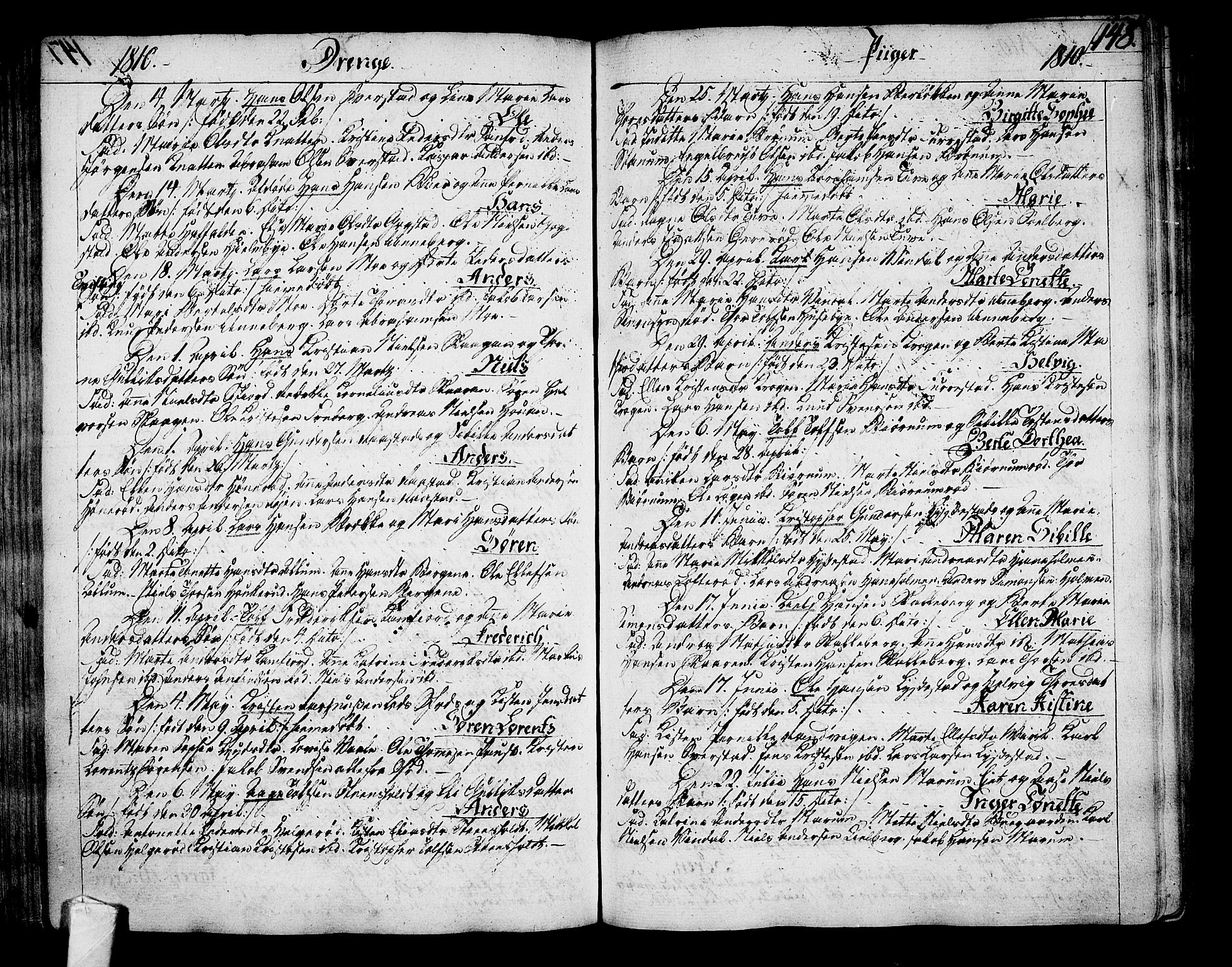 Sandar kirkebøker, SAKO/A-243/F/Fa/L0003: Parish register (official) no. 3, 1789-1814, p. 148