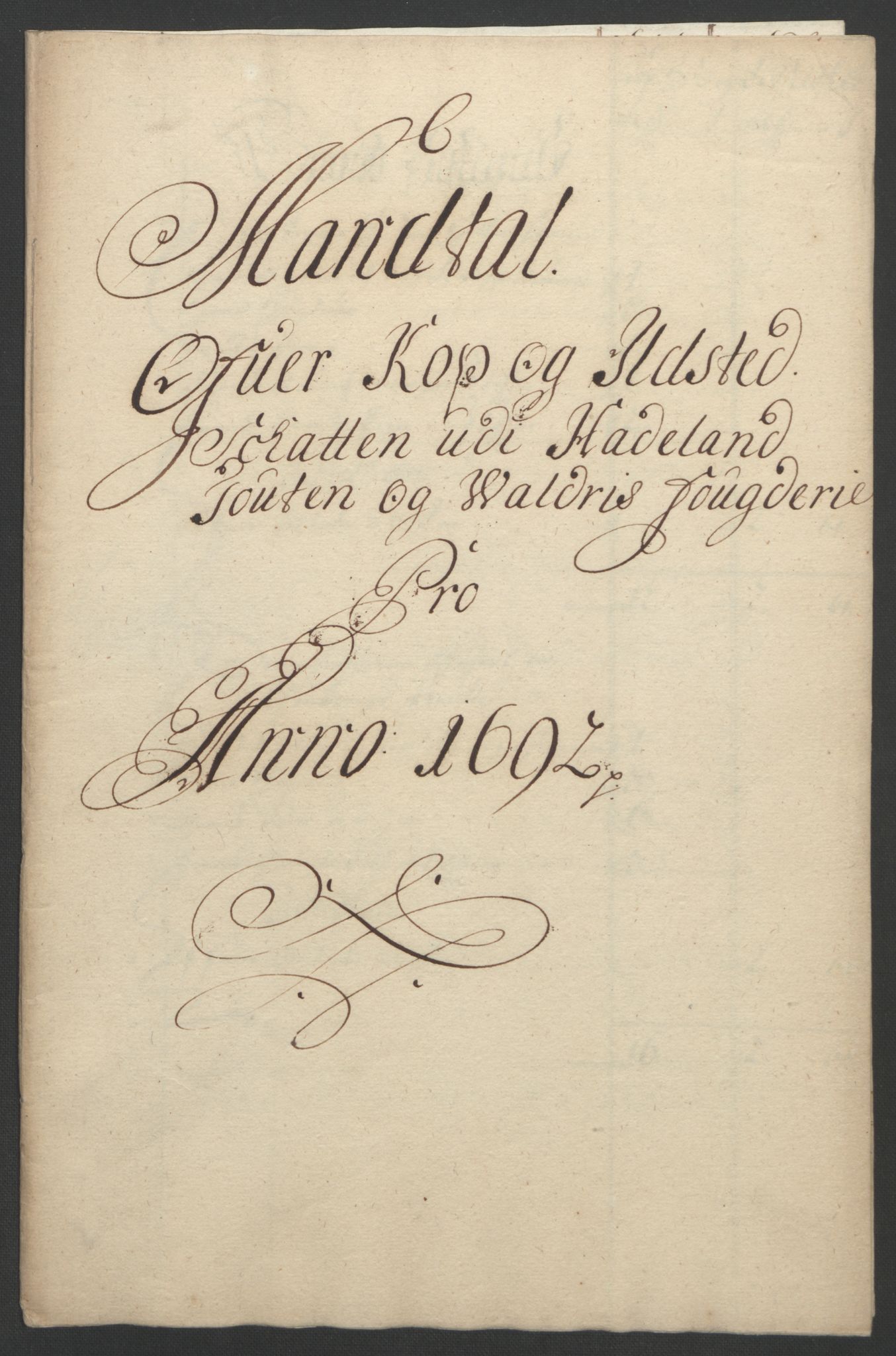Rentekammeret inntil 1814, Reviderte regnskaper, Fogderegnskap, RA/EA-4092/R18/L1291: Fogderegnskap Hadeland, Toten og Valdres, 1692, p. 138