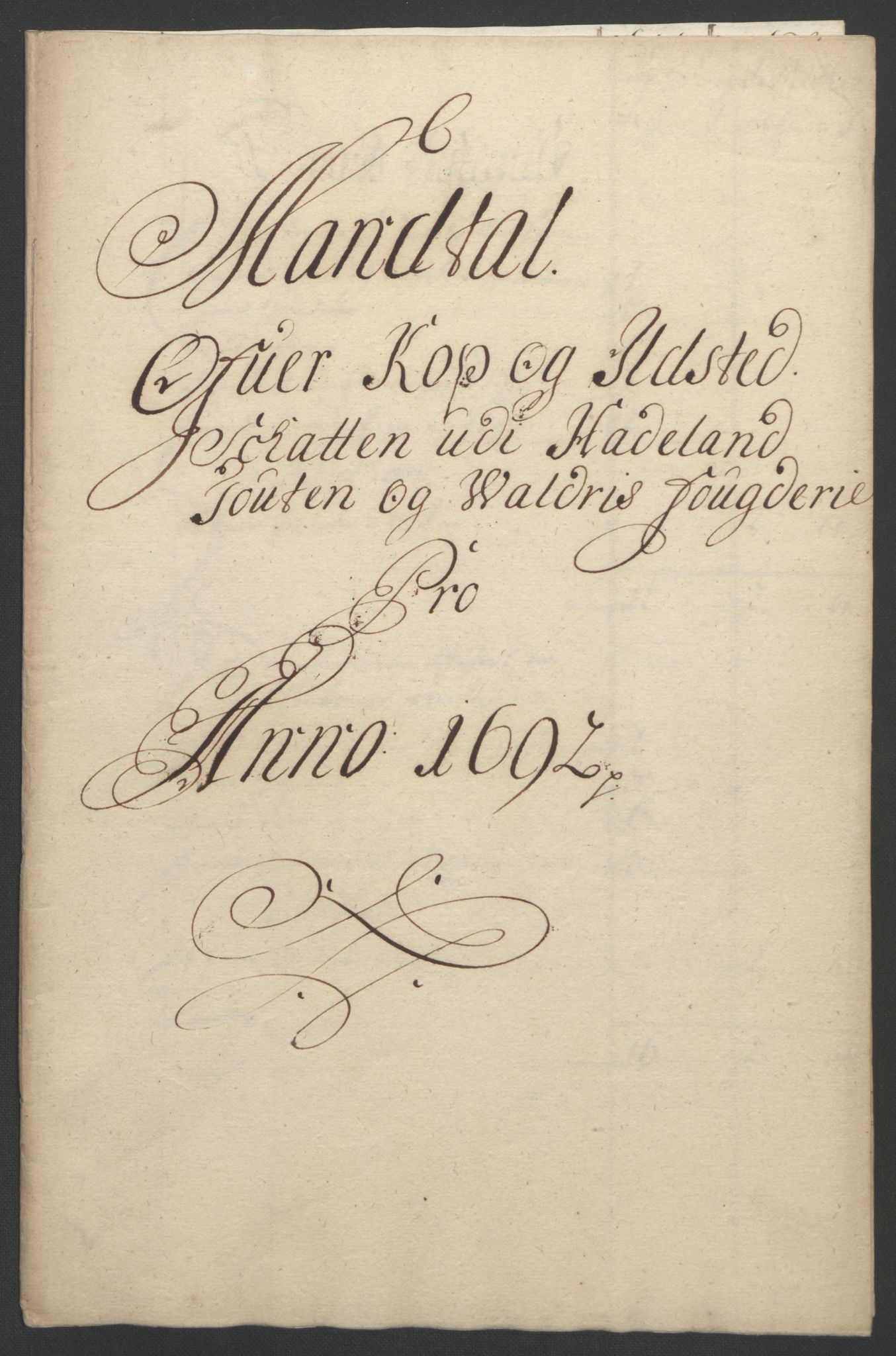 Rentekammeret inntil 1814, Reviderte regnskaper, Fogderegnskap, AV/RA-EA-4092/R18/L1291: Fogderegnskap Hadeland, Toten og Valdres, 1692, p. 138