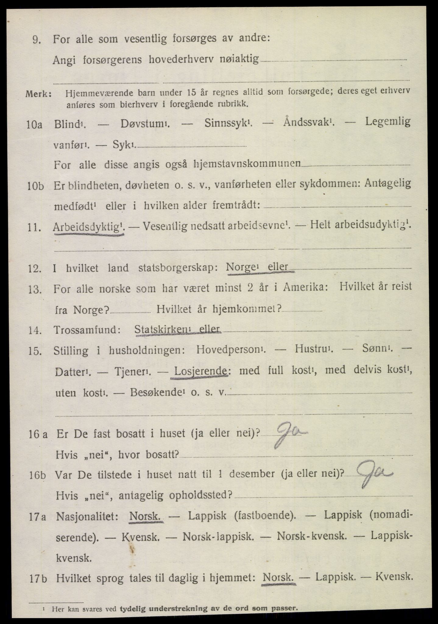 SAT, 1920 census for Kolvereid, 1920, p. 4734