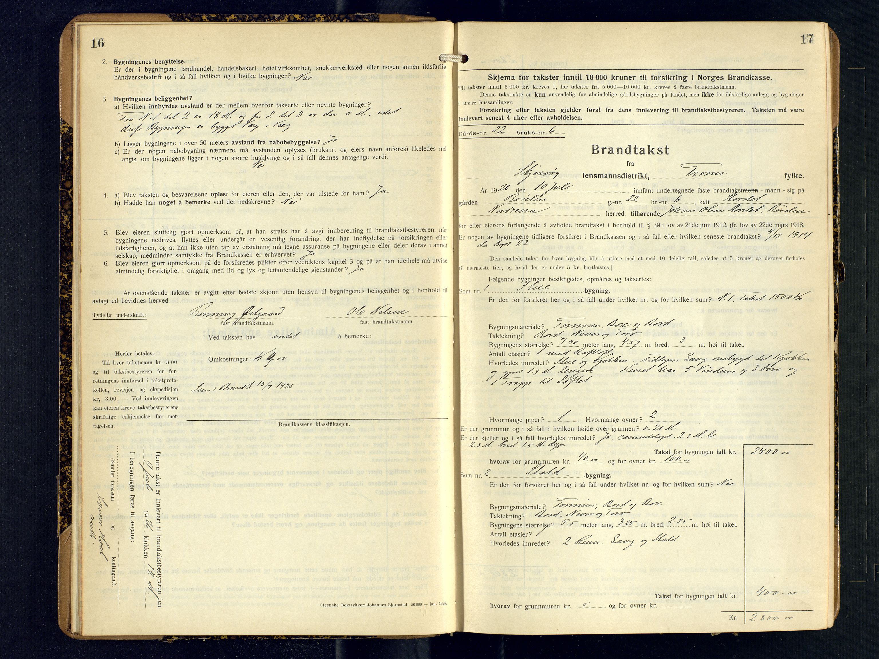 Skjervøy lensmannskontor, AV/SATØ-SATØ-63/F/Fu/Fub/L0260: Branntakstprotokoll (S), 1926-1927, p. 16-17
