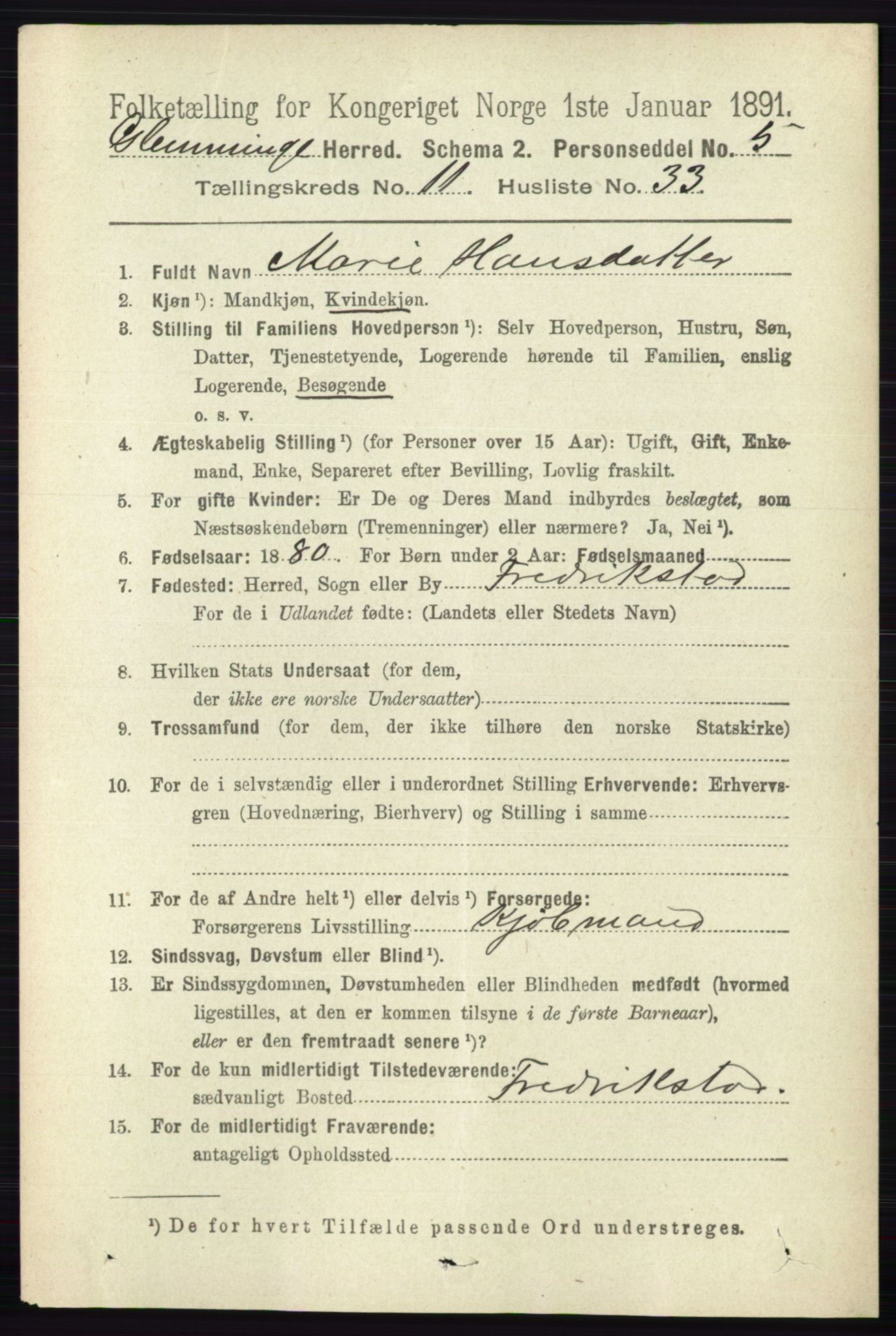 RA, 1891 census for 0132 Glemmen, 1891, p. 10788