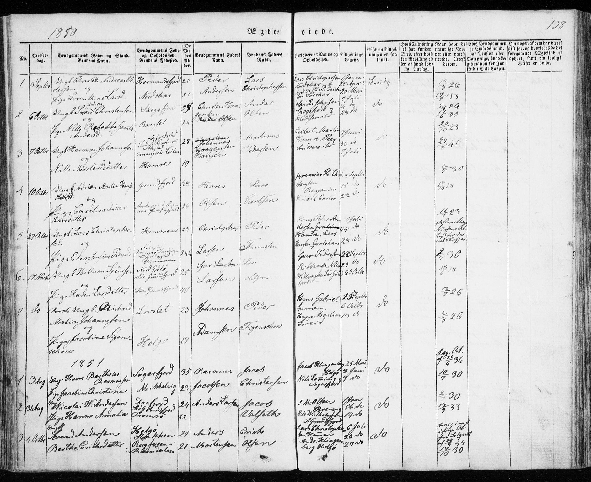Karlsøy sokneprestembete, SATØ/S-1299/H/Ha/Haa/L0009kirke: Parish register (official) no. 9, 1838-1867, p. 138