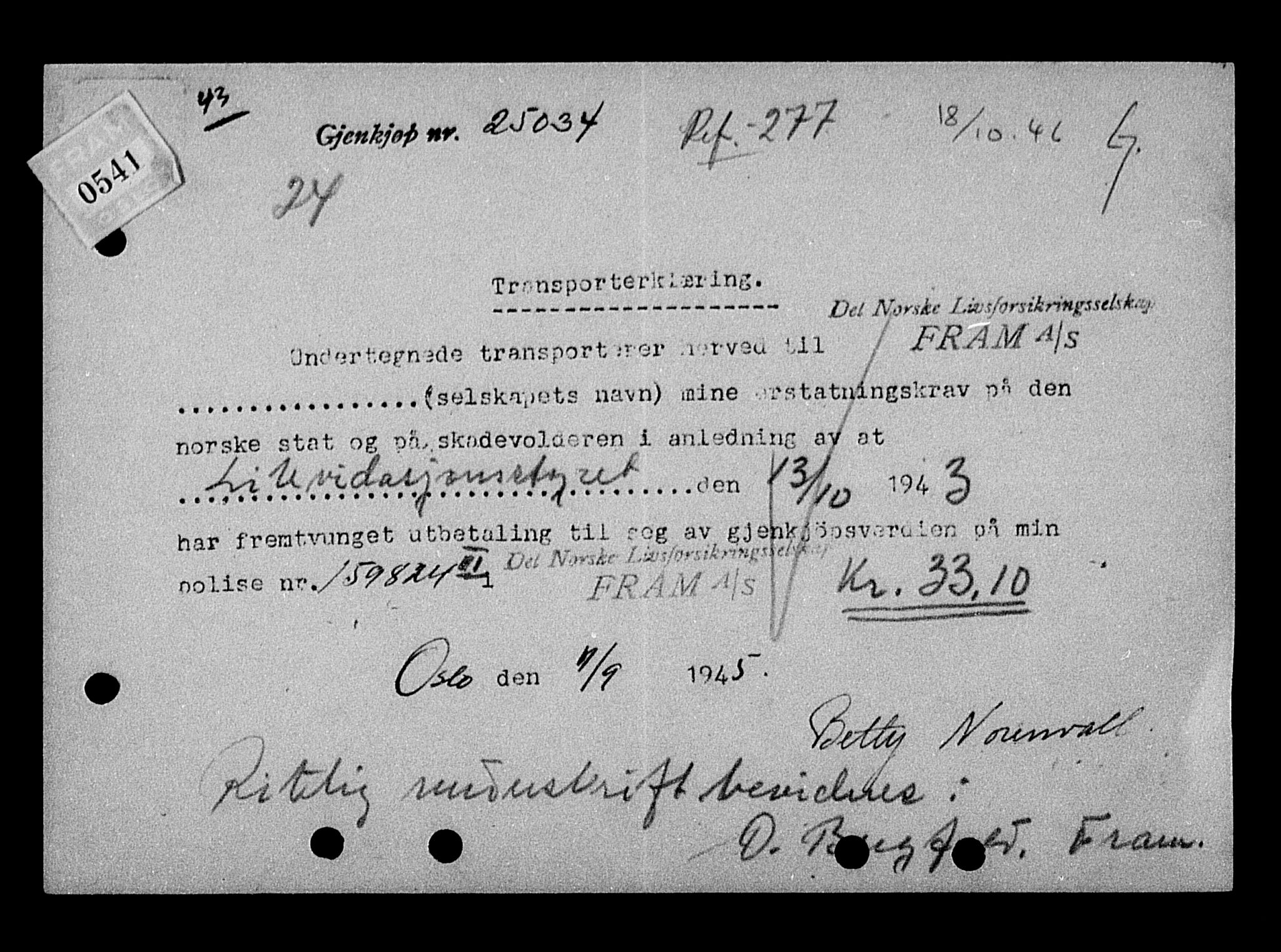 Justisdepartementet, Tilbakeføringskontoret for inndratte formuer, AV/RA-S-1564/H/Hc/Hcc/L0953: --, 1945-1947, p. 347