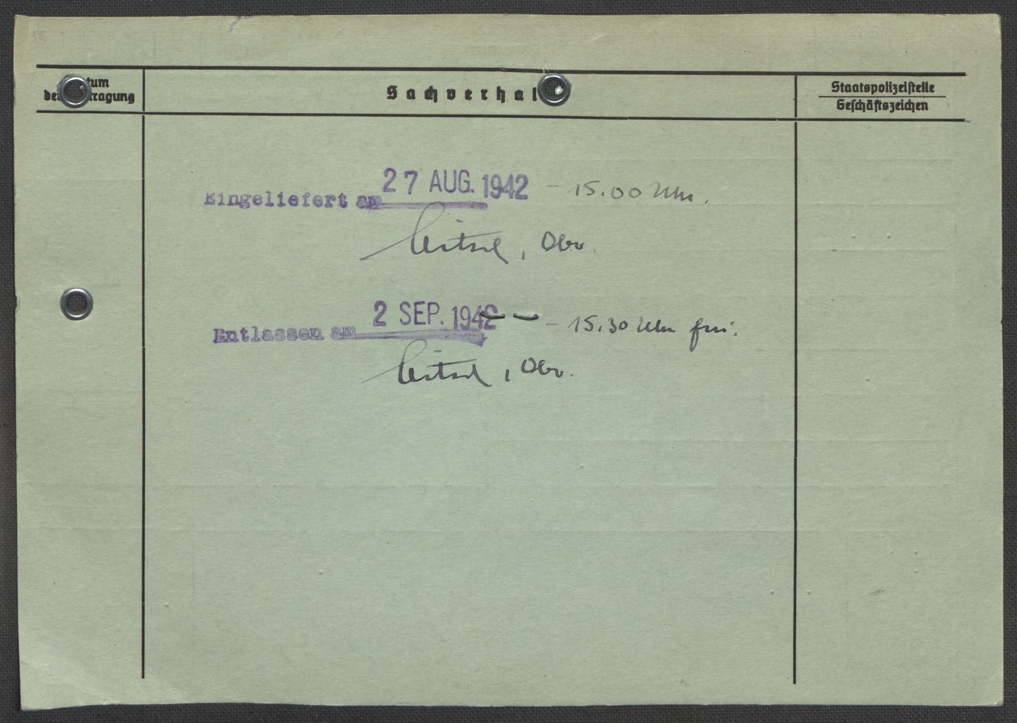 Befehlshaber der Sicherheitspolizei und des SD, RA/RAFA-5969/E/Ea/Eaa/L0009: Register over norske fanger i Møllergata 19: Ru-Sy, 1940-1945, p. 227