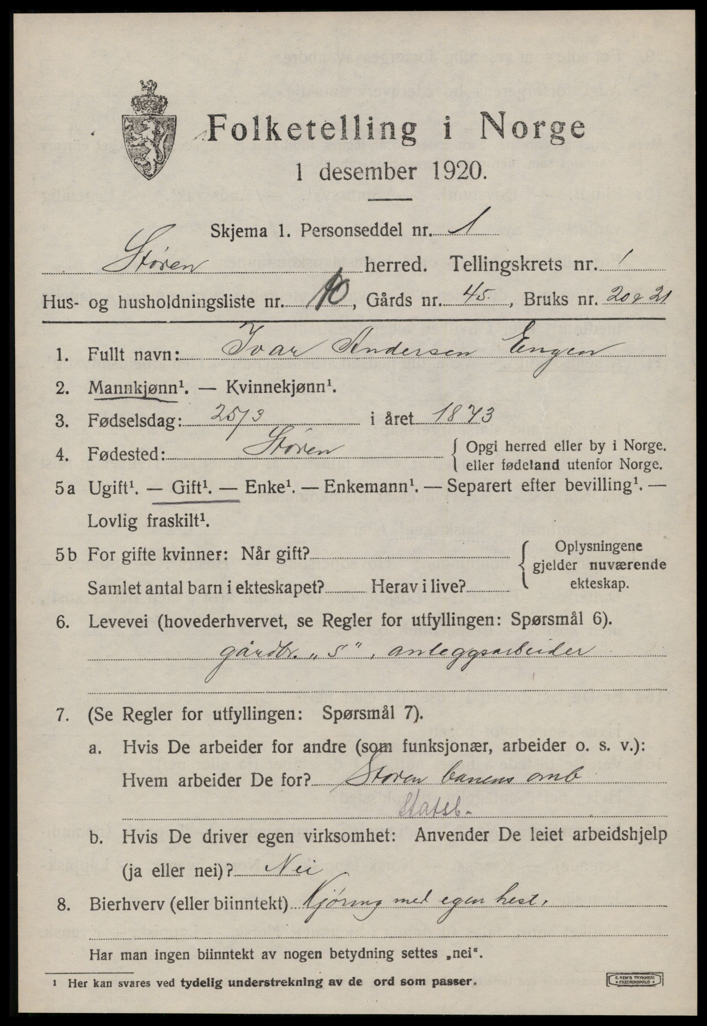 SAT, 1920 census for Støren, 1920, p. 772