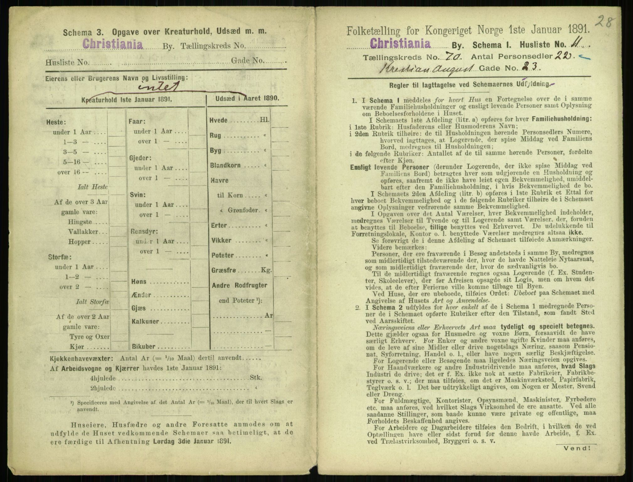 RA, 1891 census for 0301 Kristiania, 1891, p. 38519