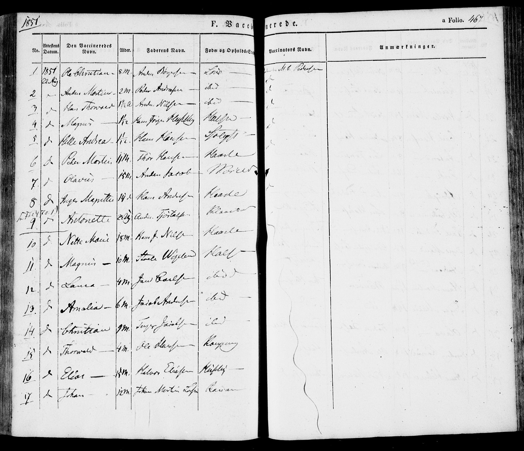 Tjølling kirkebøker, SAKO/A-60/F/Fa/L0006: Parish register (official) no. 6, 1835-1859, p. 467