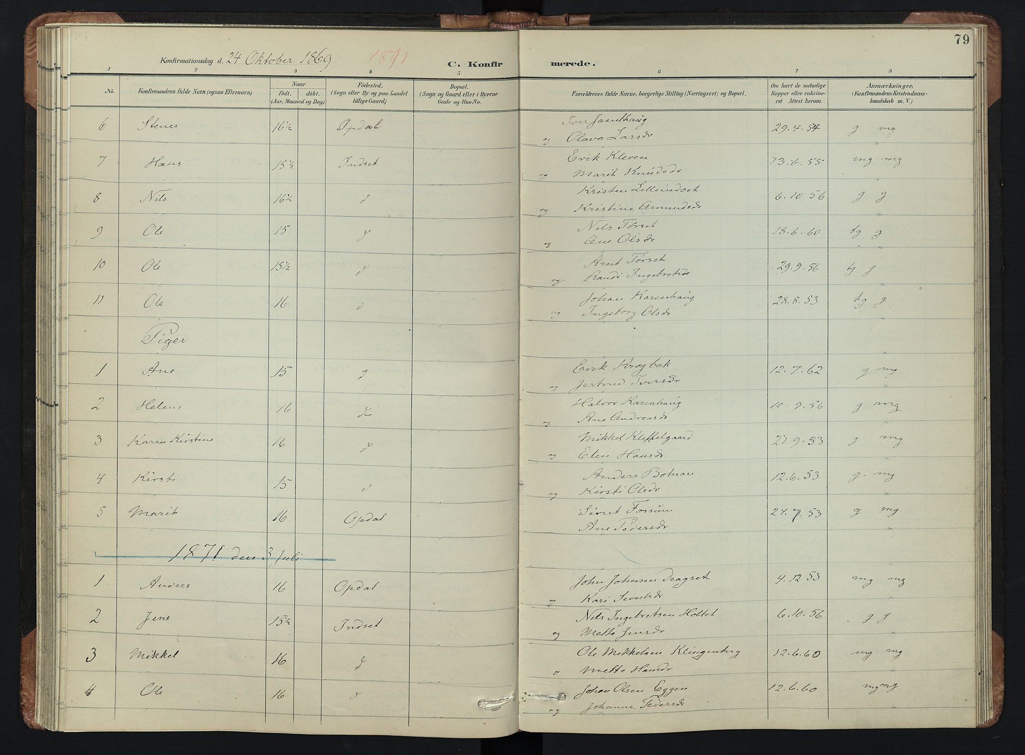Kvikne prestekontor, AV/SAH-PREST-064/H/Ha/Hab/L0002: Parish register (copy) no. 2, 1859-1901, p. 79