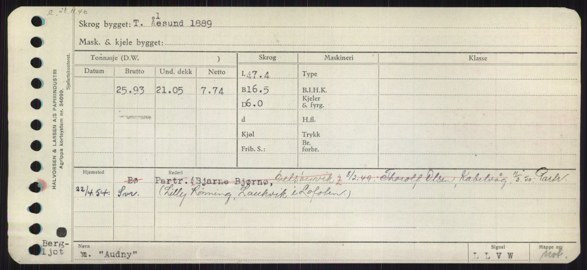 Sjøfartsdirektoratet med forløpere, Skipsmålingen, RA/S-1627/H/Ha/L0001/0001: Fartøy, A-Eig / Fartøy A-Bjøn, p. 509