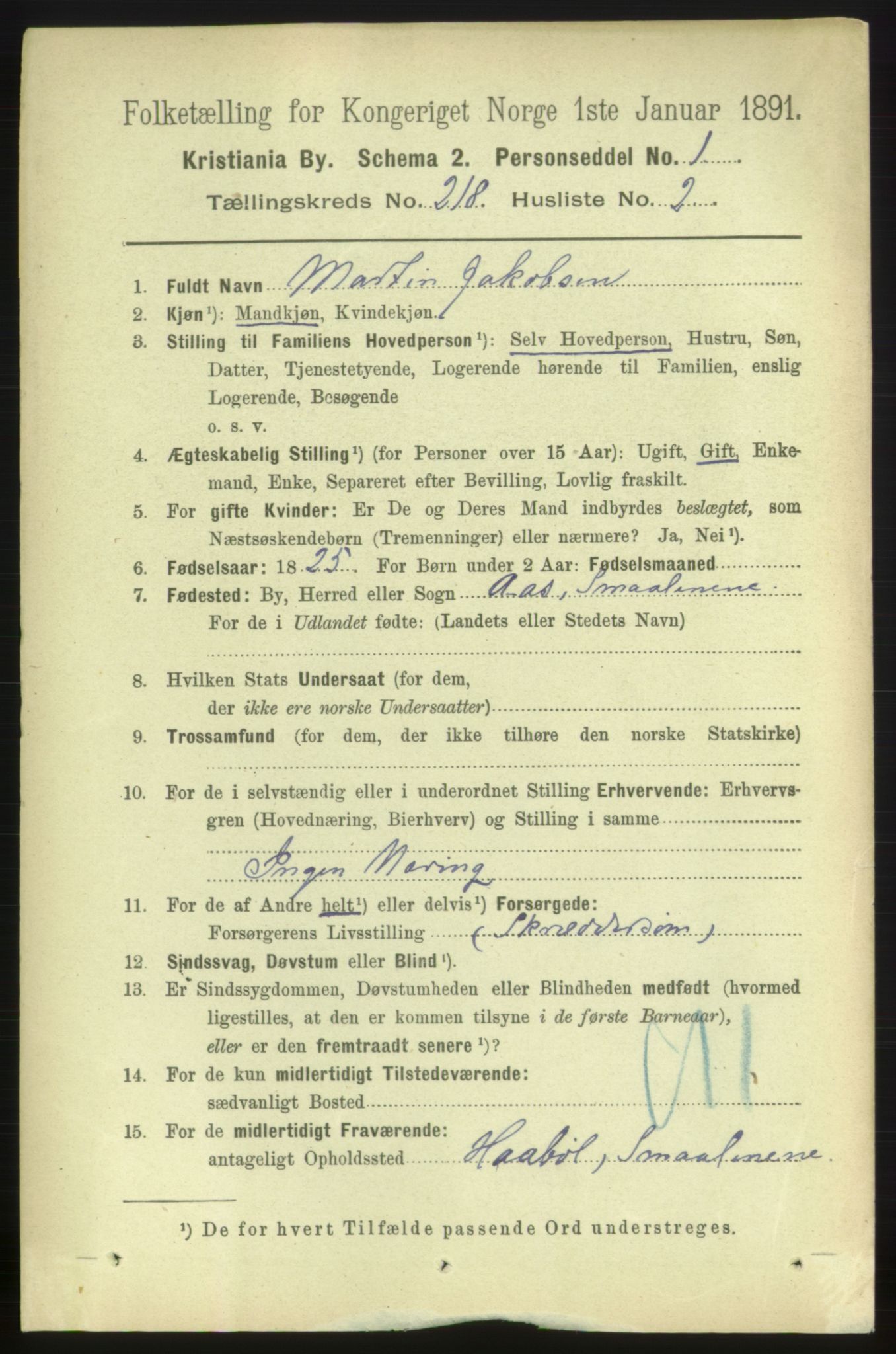 RA, 1891 census for 0301 Kristiania, 1891, p. 129179