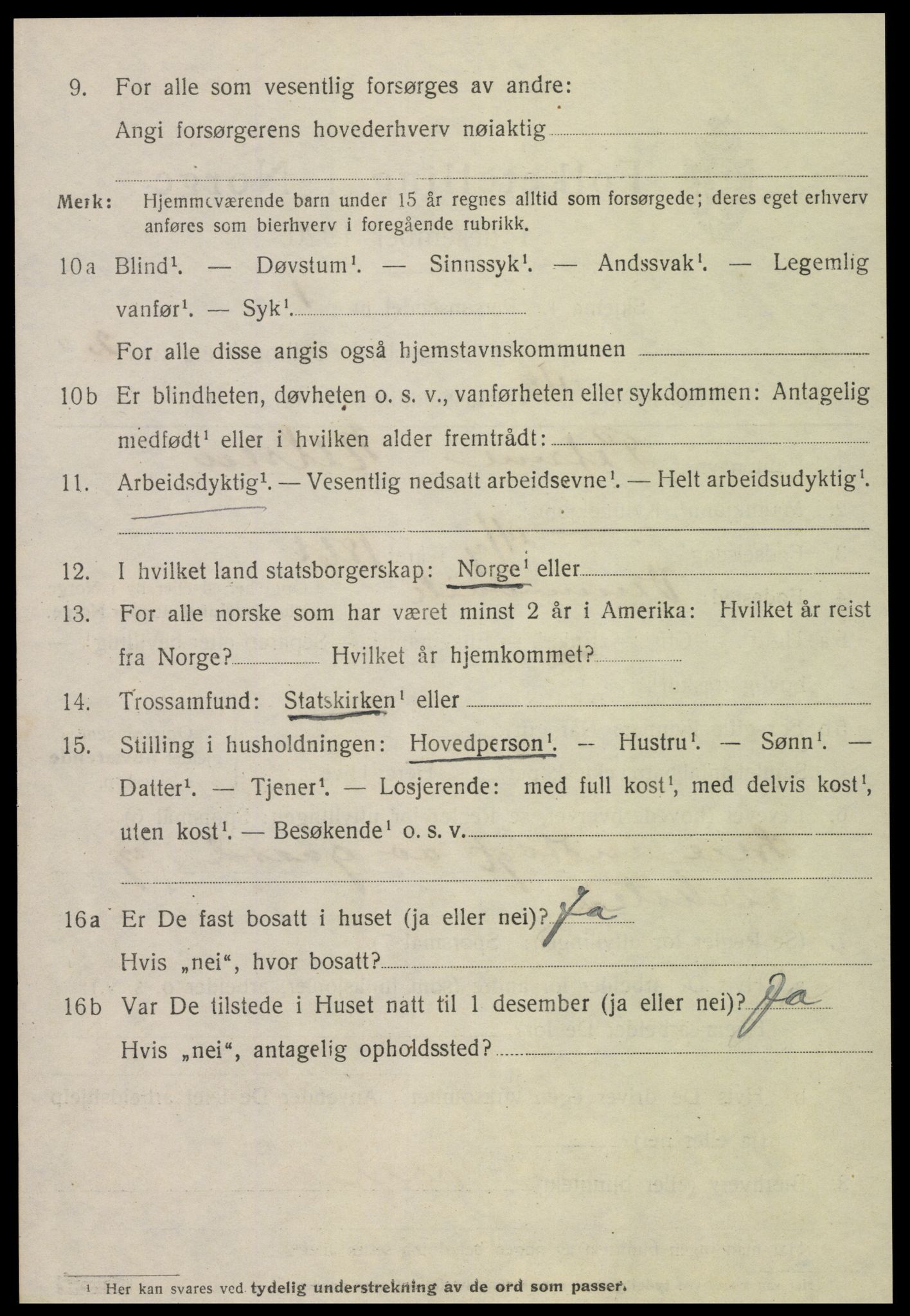 SAT, 1920 census for Namsos, 1920, p. 3708