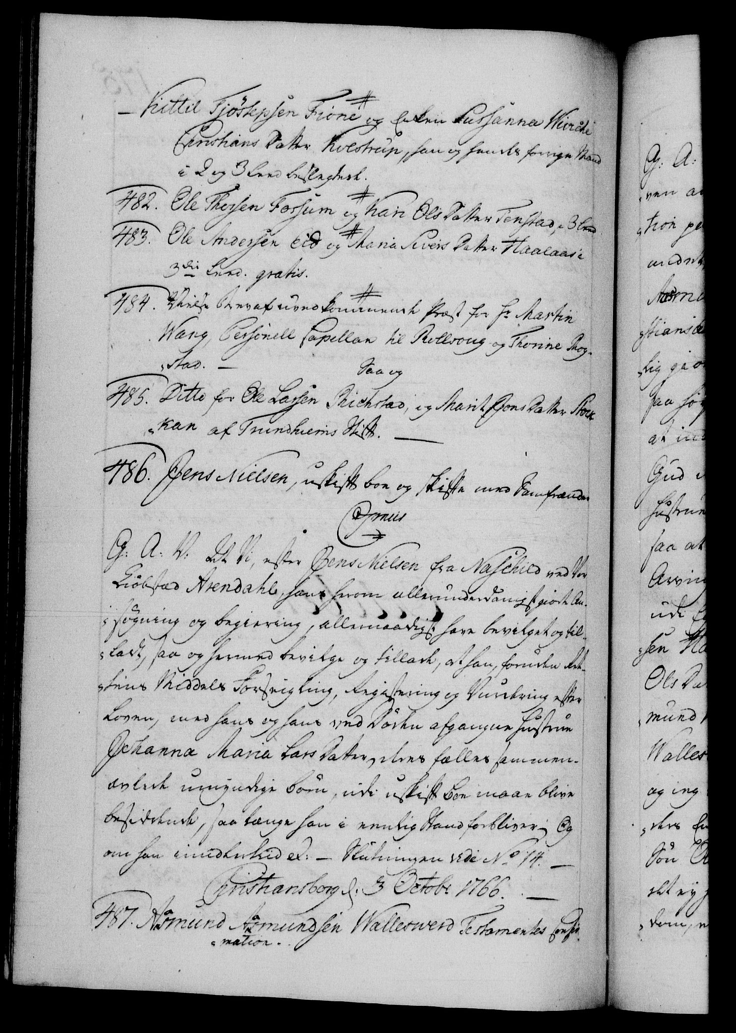 Danske Kanselli 1572-1799, RA/EA-3023/F/Fc/Fca/Fcaa/L0043: Norske registre, 1766-1768, p. 175b