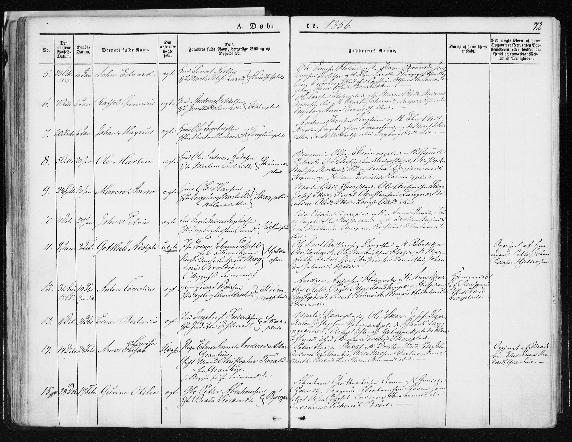 Ministerialprotokoller, klokkerbøker og fødselsregistre - Nord-Trøndelag, SAT/A-1458/741/L0393: Parish register (official) no. 741A07, 1849-1863, p. 72